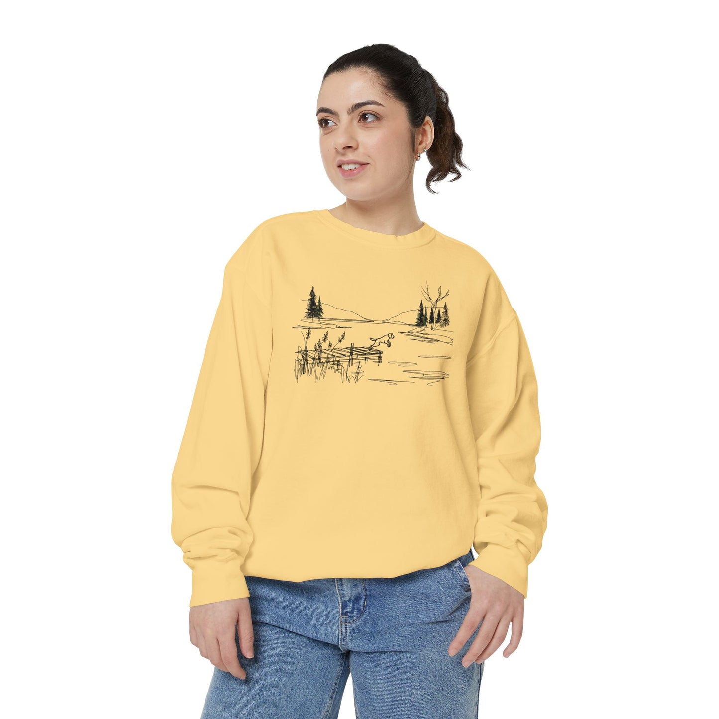 Minimalist Lake Dog Sweatshirt