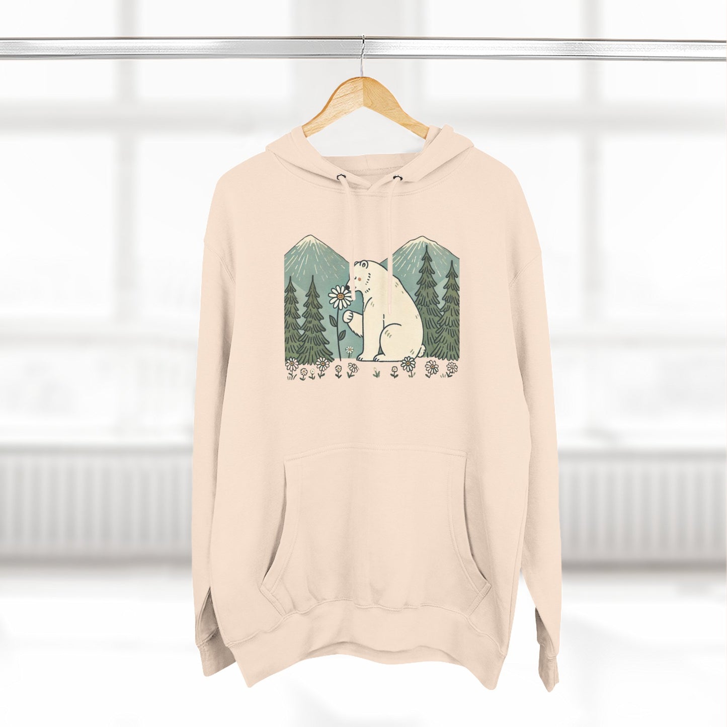 Wildflower Polar Bear Hoodie