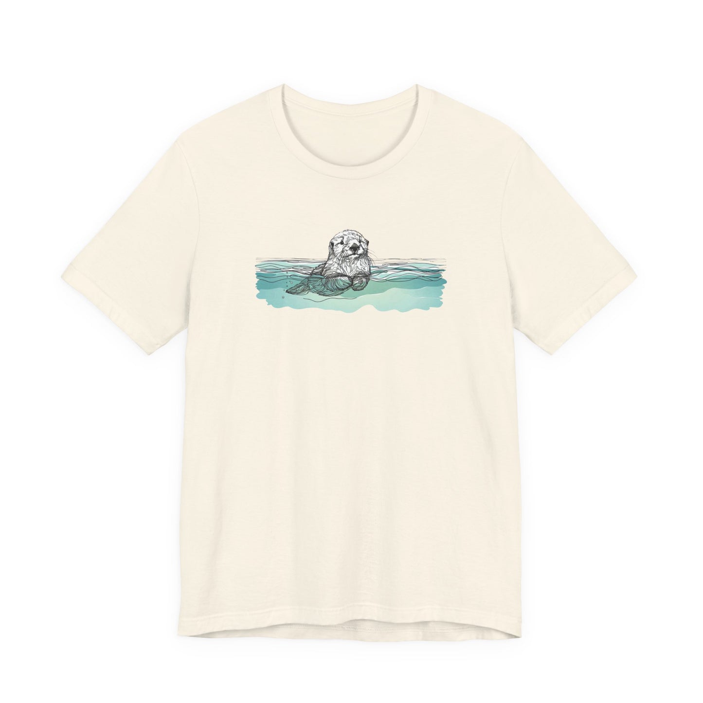 Floating Sea Otter Tee, Peaceful Ocean Graphic Shirt