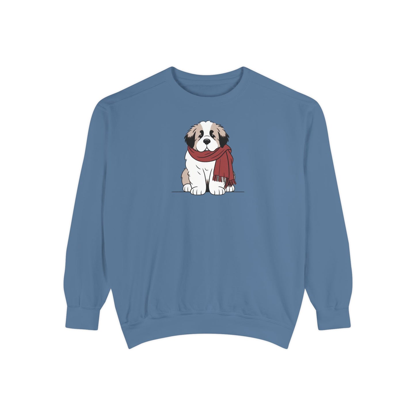 Winter Saint Bernard Scarf Sweatshirt