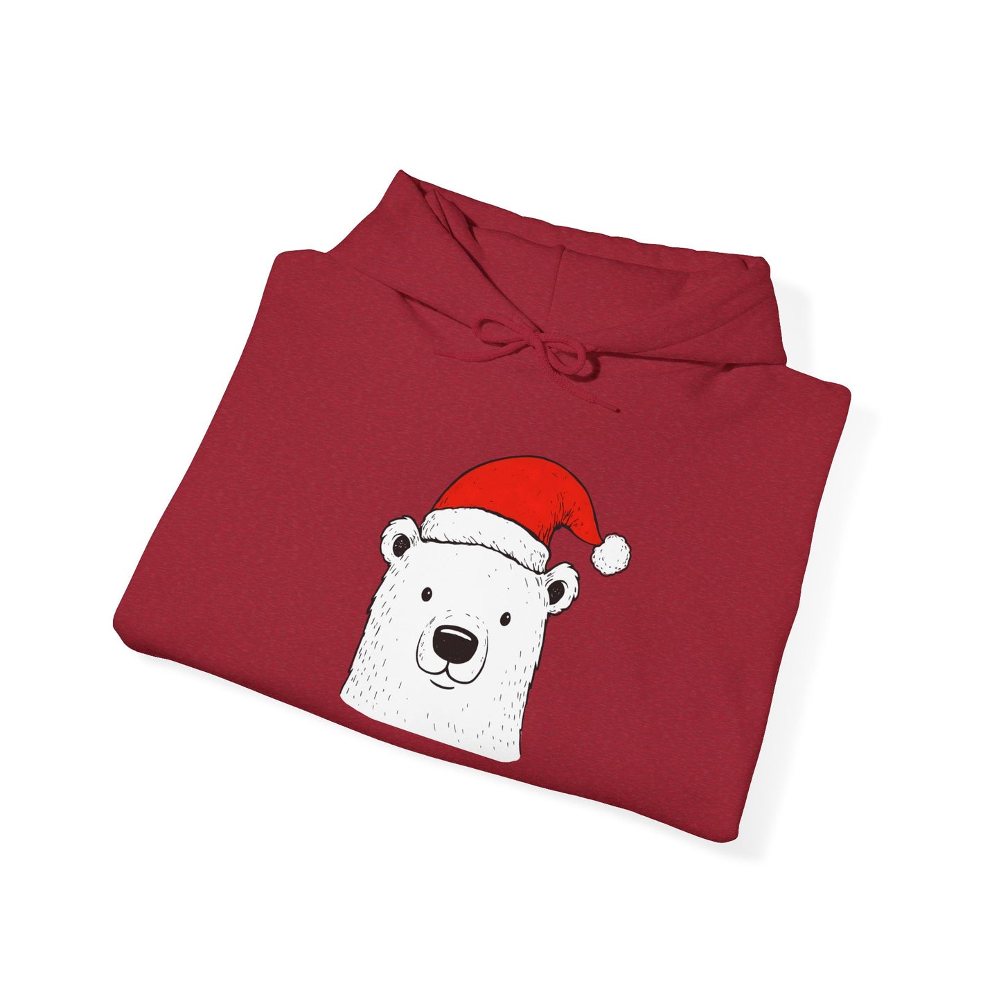 Cute Polar Bear Santa Hat Hoodie
