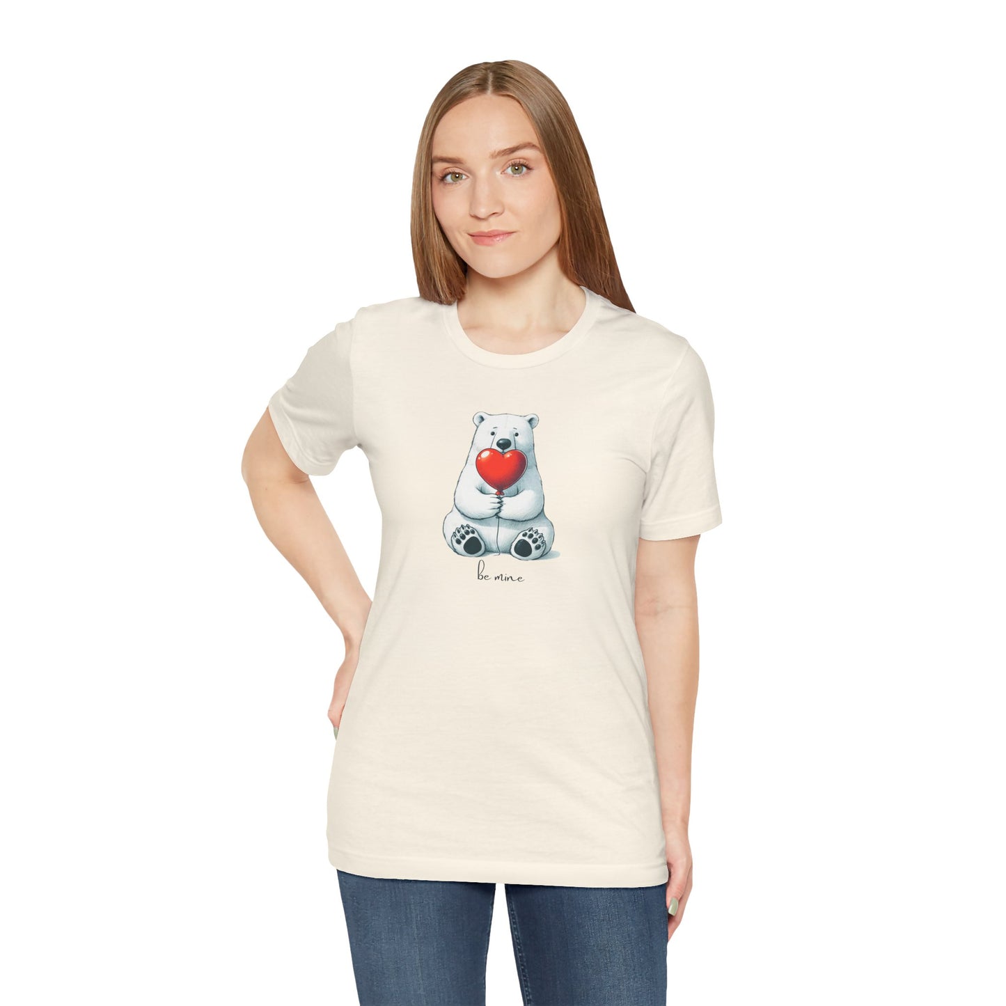 'Be Mine' Heart Balloon Polar Bear Premium Tee | Polar Den