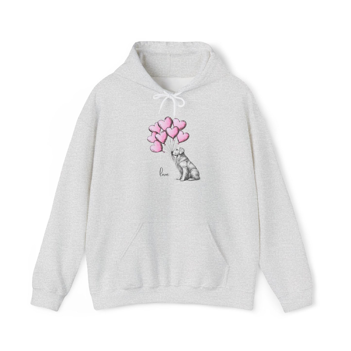 Golden Retriever Love Hoodie, Heart Balloon Dog Sweatshirt