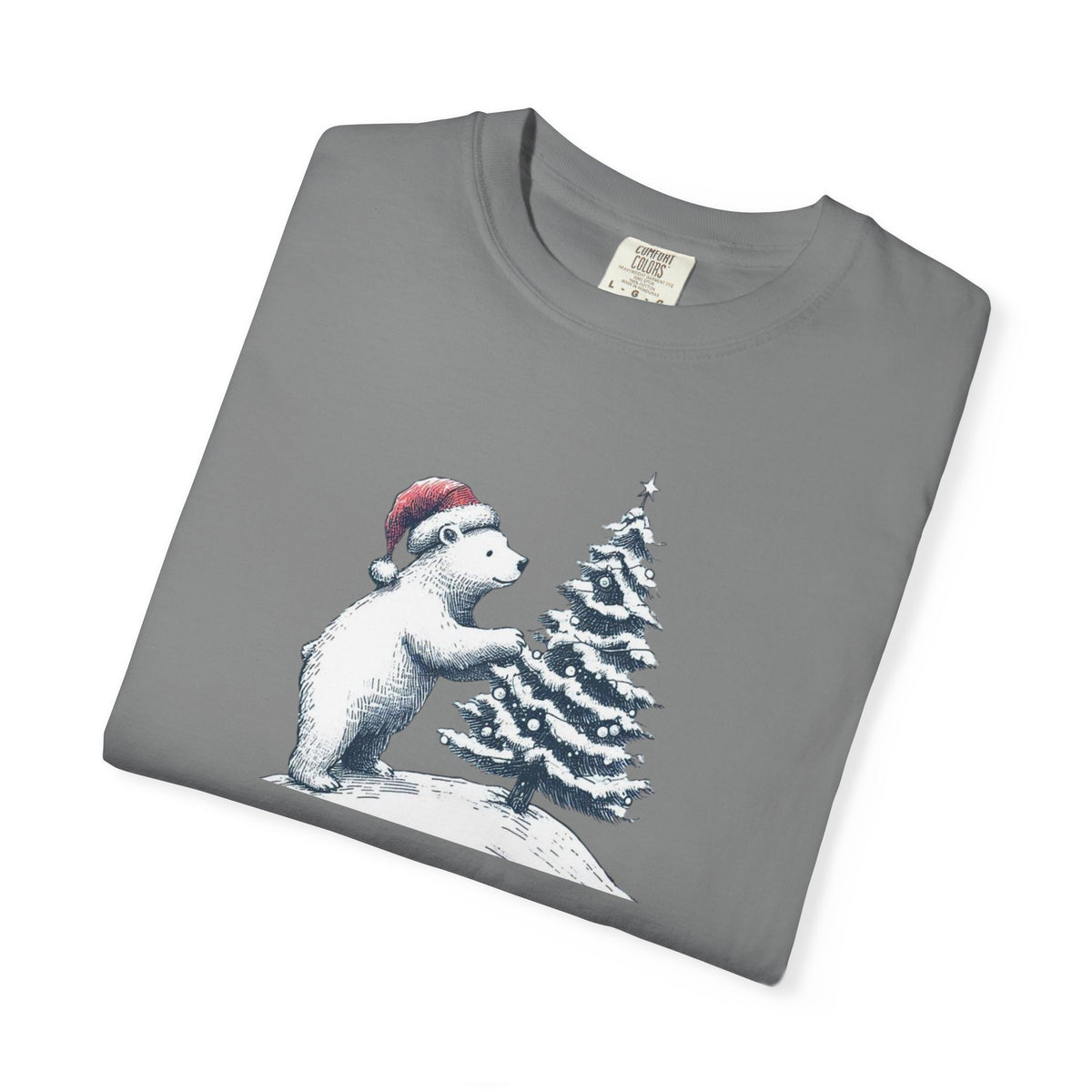 Polar Bear Christmas T-Shirt | Christmas Tree Comfort Colors Tee