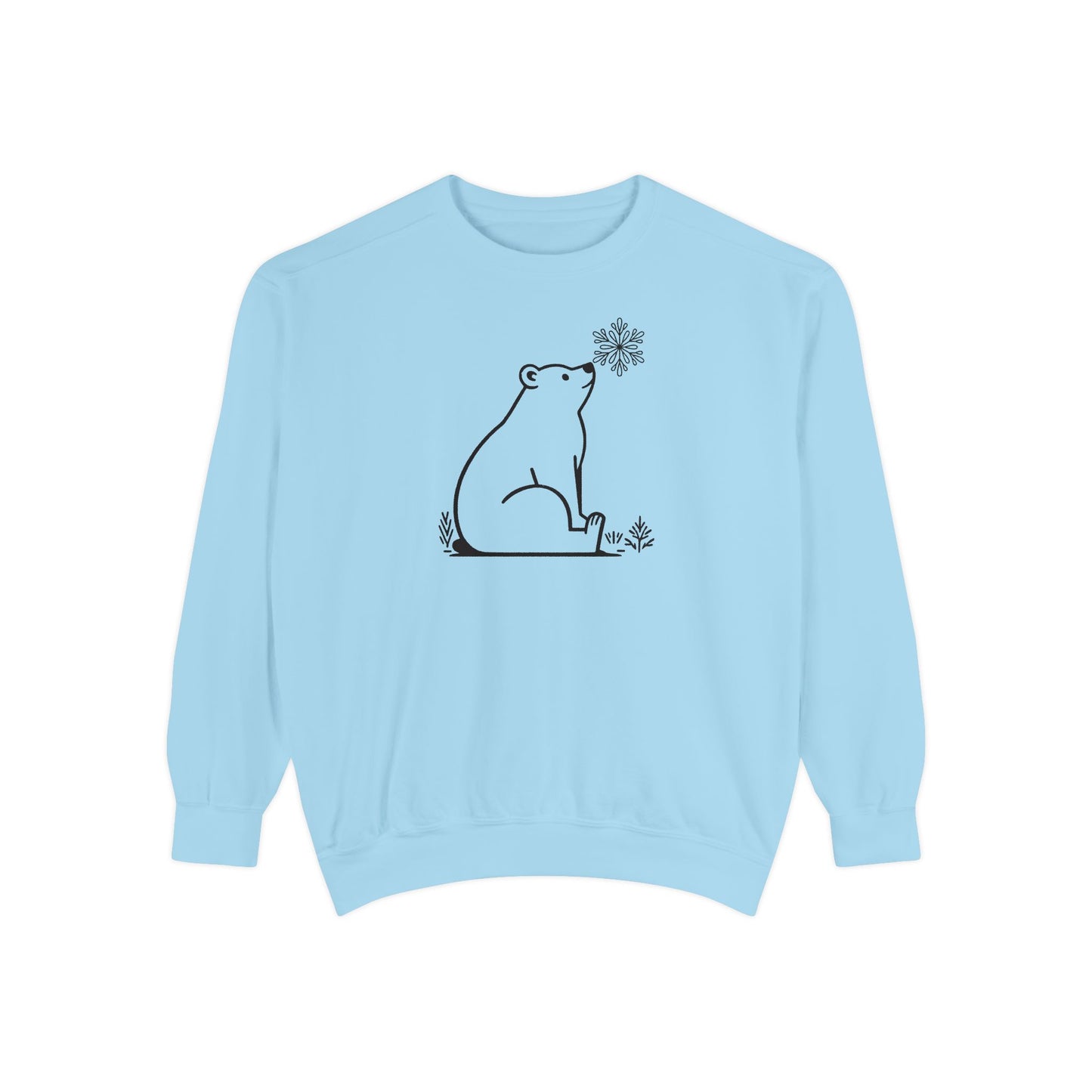 Snowflake Polar Bear Comfort Colors Sweatshirt