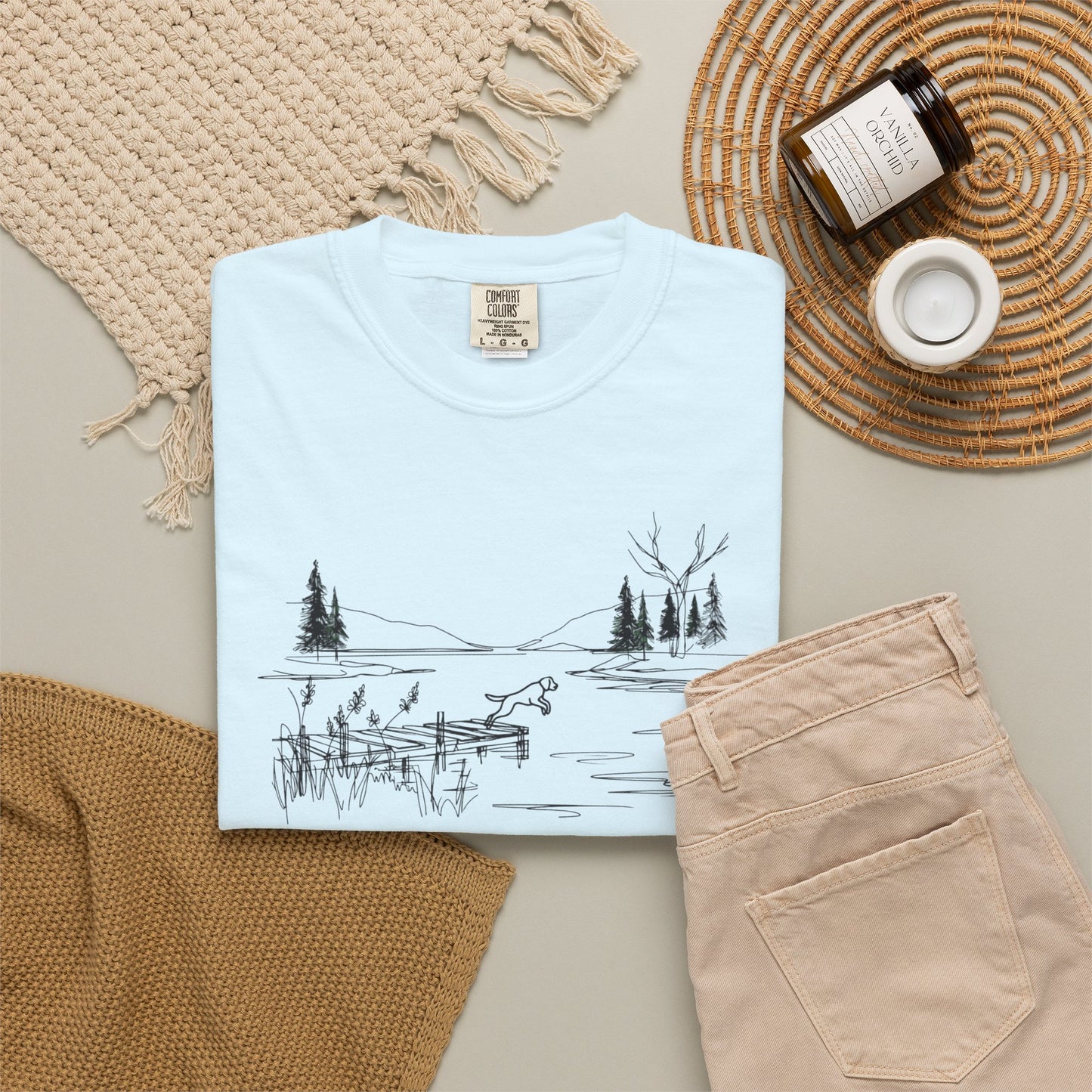 Minimalist Lake Dog Comfort Colors Tee