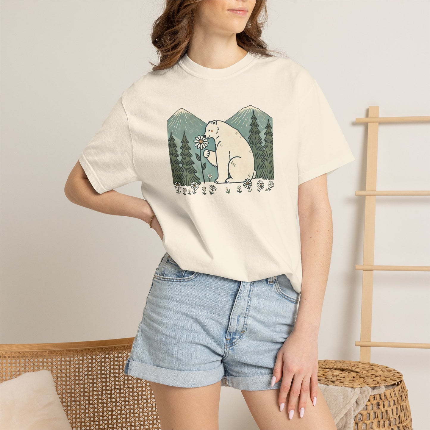 Wildflower Polar Bear Comfort Colors Tee