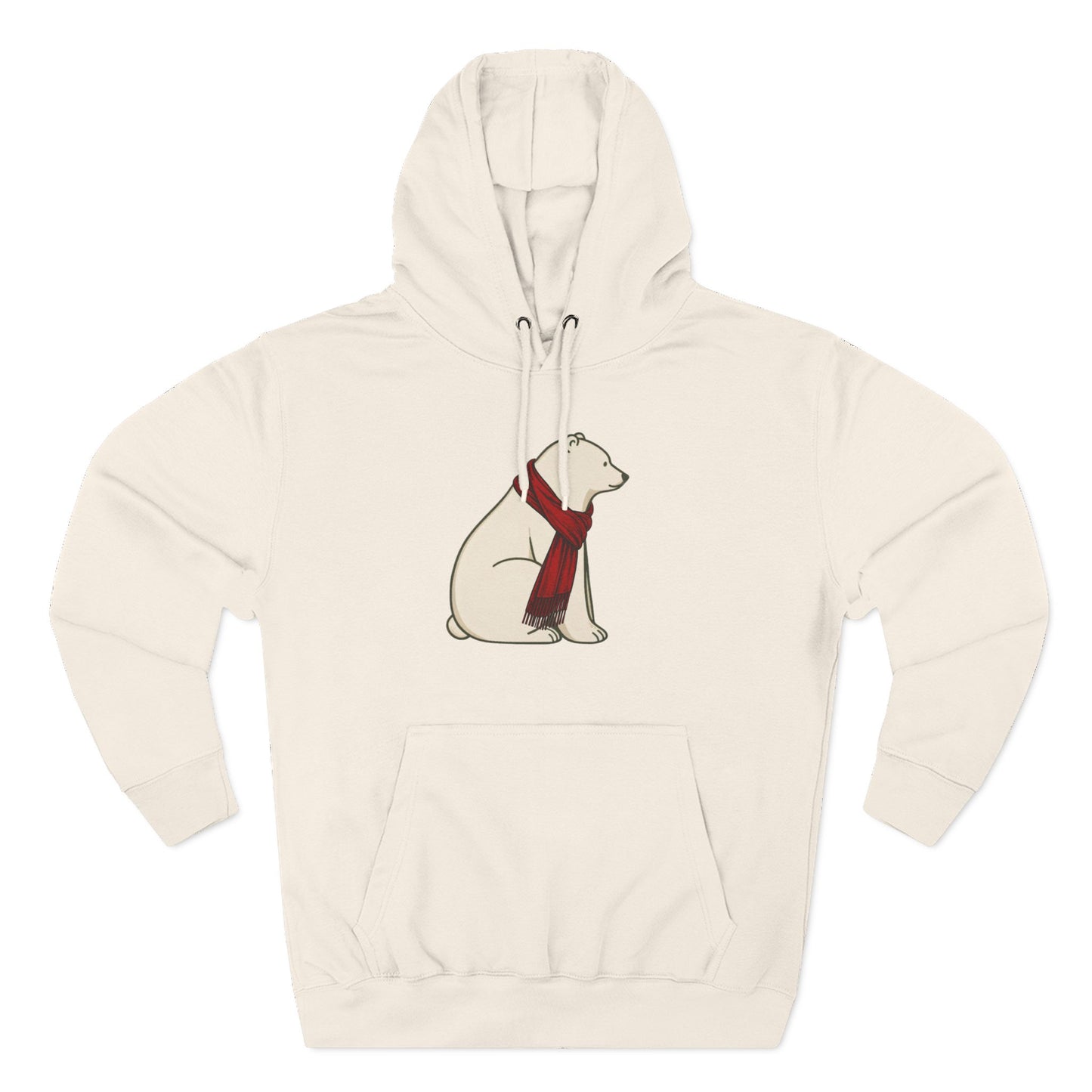 Polar Bear Scarf Hoodie | Cozy Winter Bear Sweatshirt