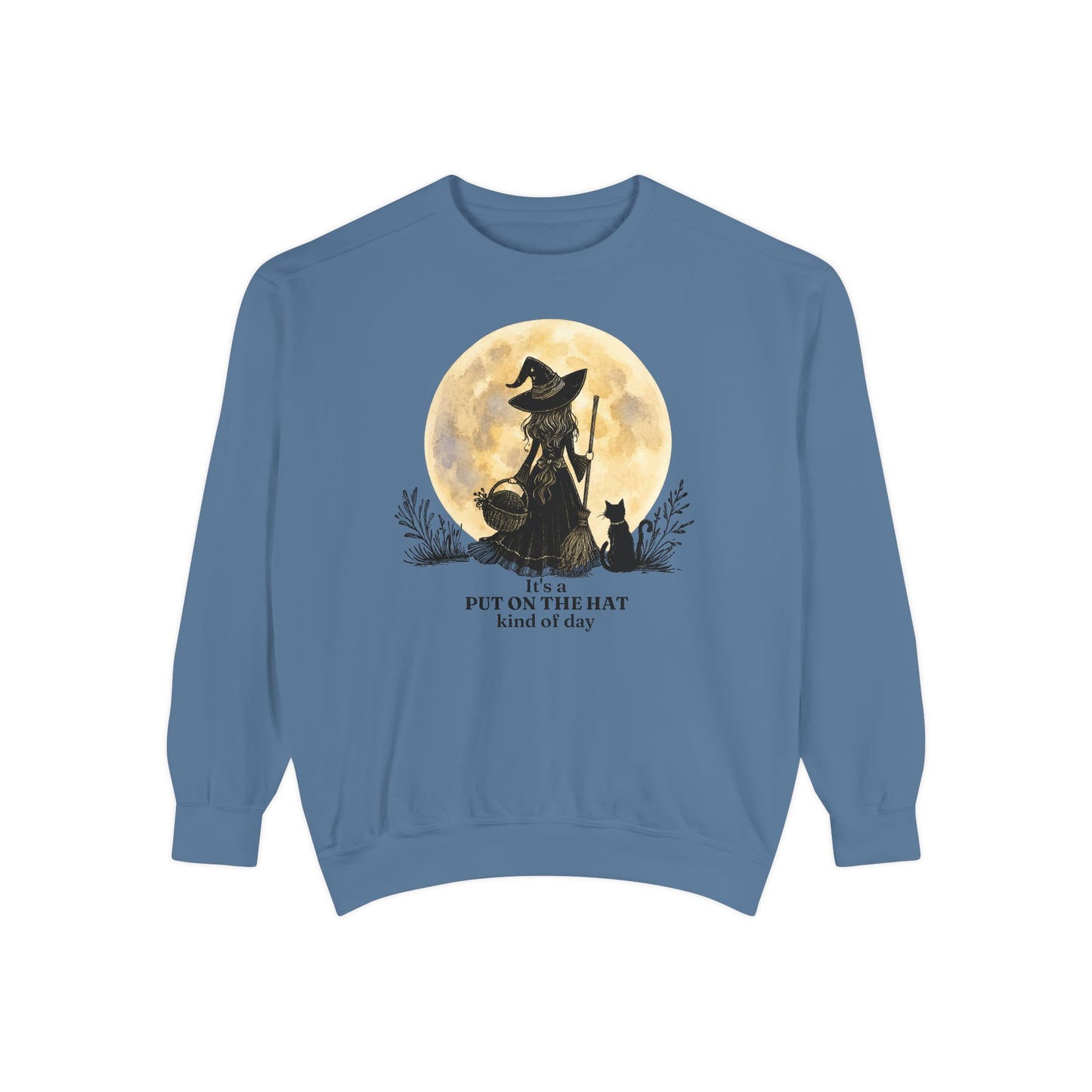 It's a Put on the Hat Kind of Day | Cozy Witch Moon Crewneck Sweatshirt