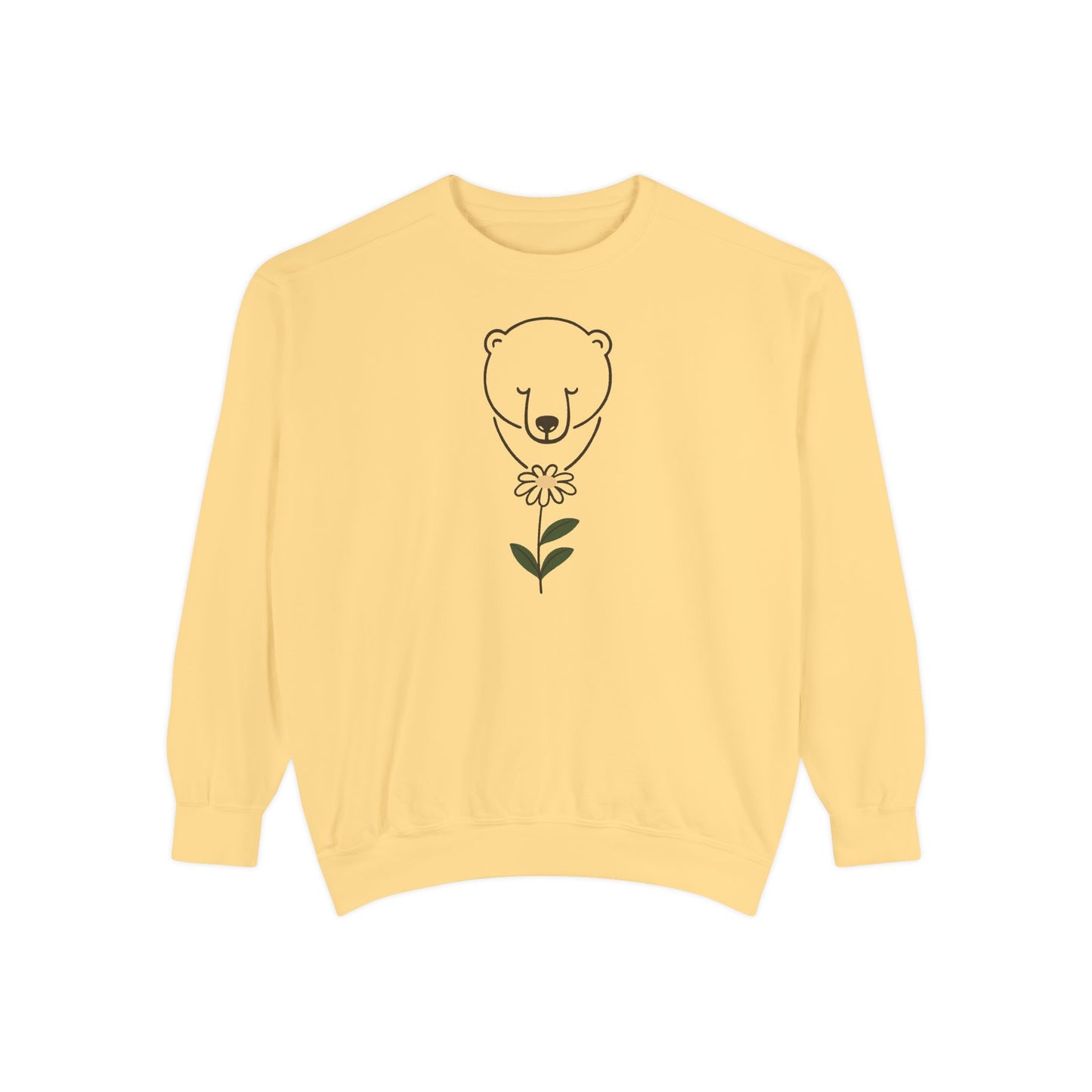 Polar Bear Daisy Comfort Colors Sweatshirt
