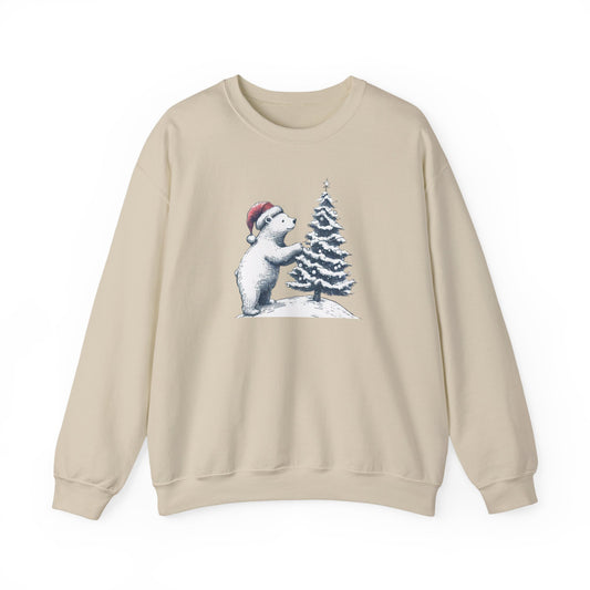 "Arctic Christmas" Polar Bear Ash Sweatshirt | Polar Den