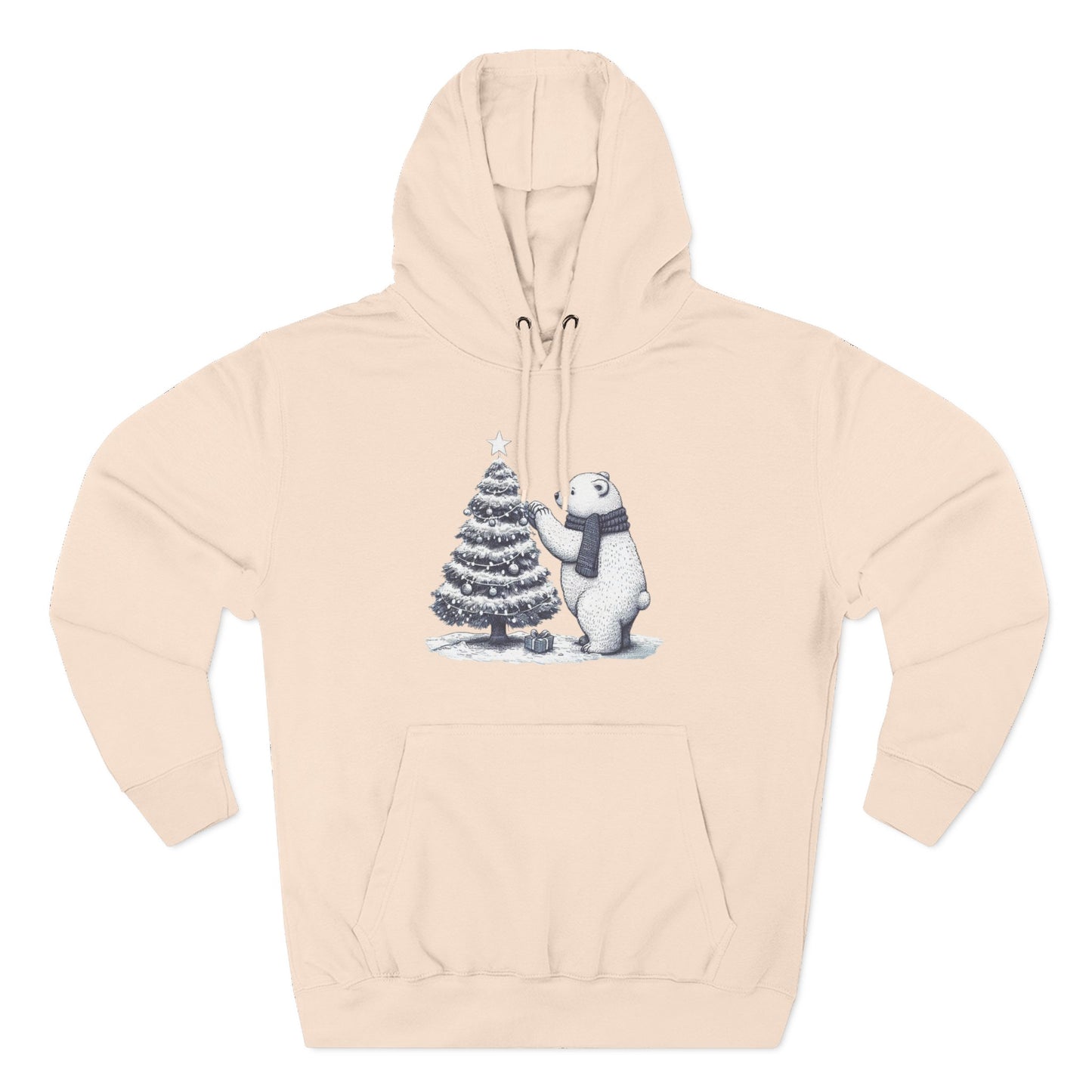 Vintage Polar Bear Christmas Tree Hoodie
