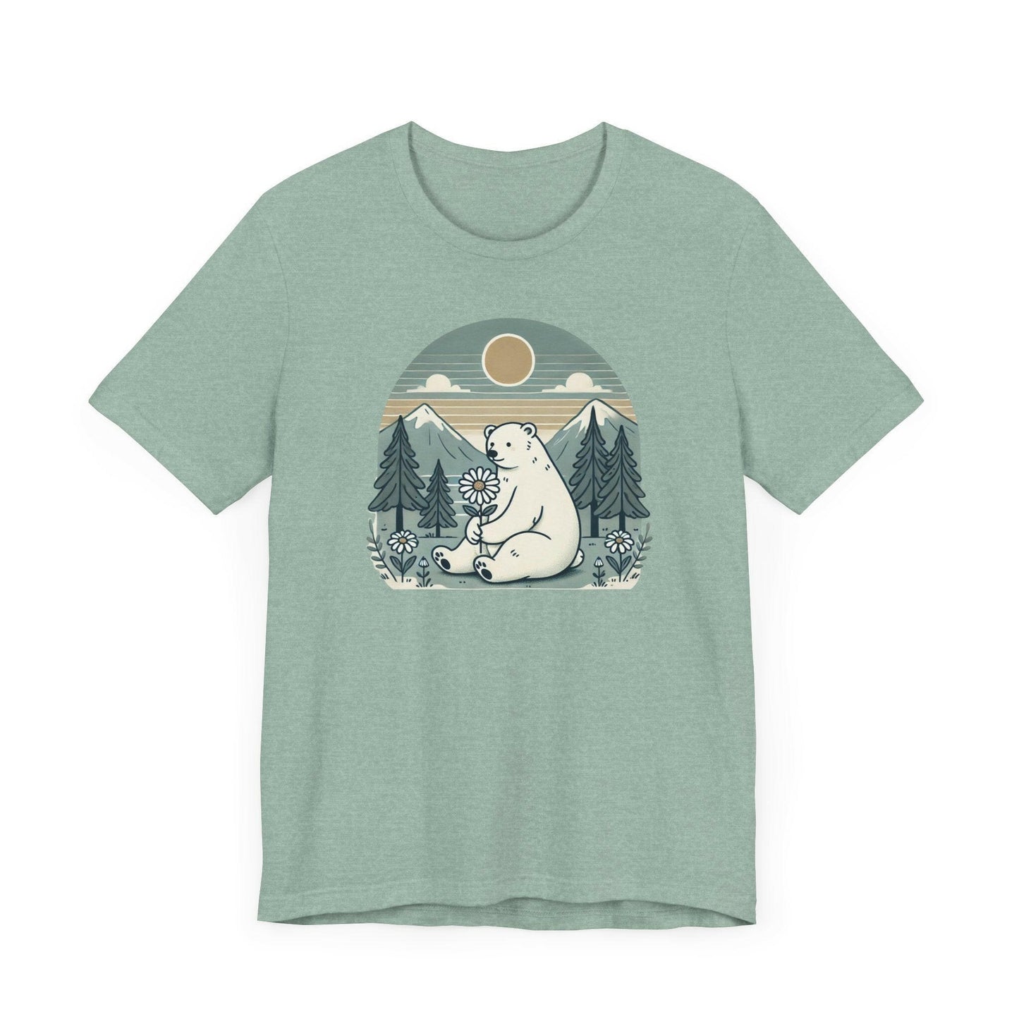 Nature Lover Tee - Polar Bear & Floral Design