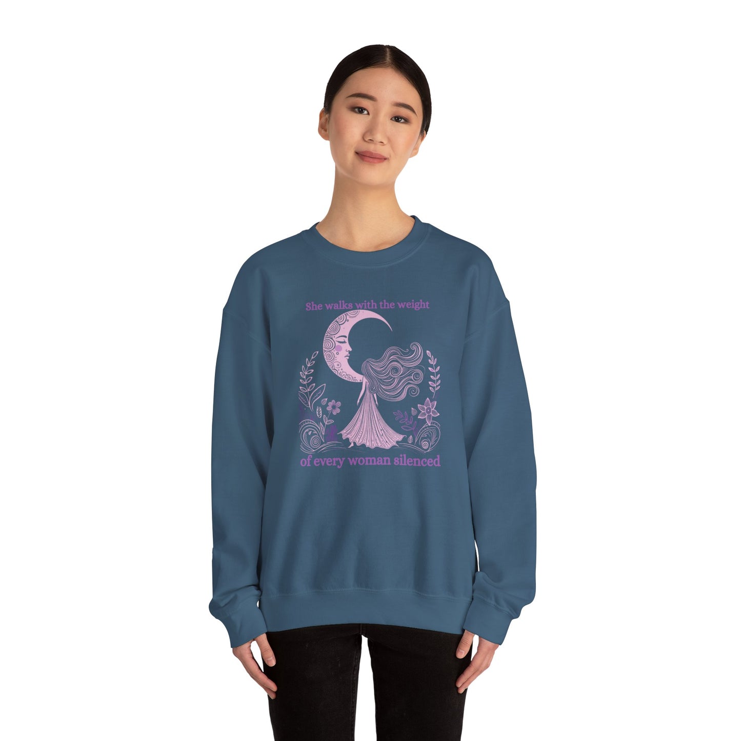 She Walks With the Weight Sweatshirt-Pink
