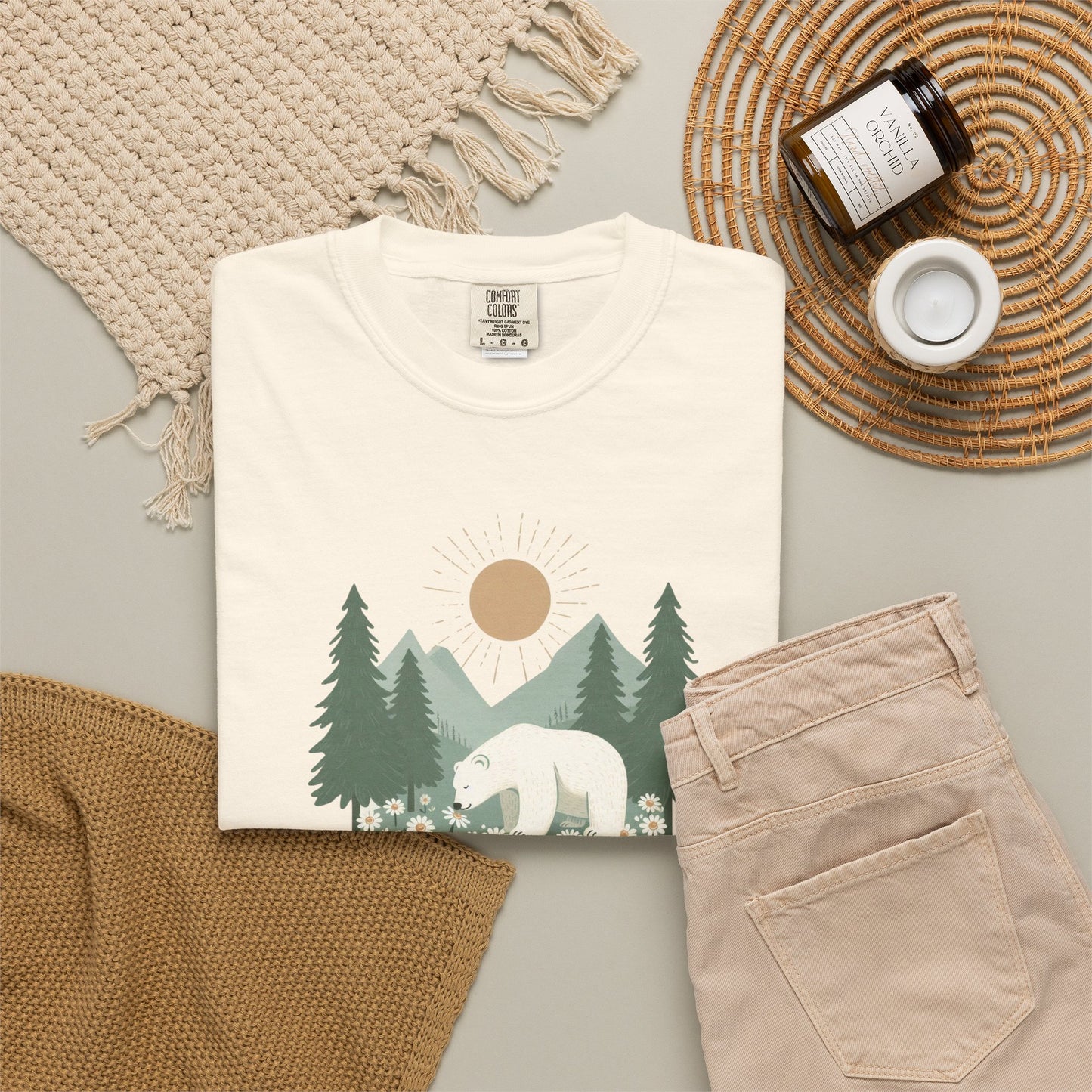 Sunlit Forest Polar Bear Tee