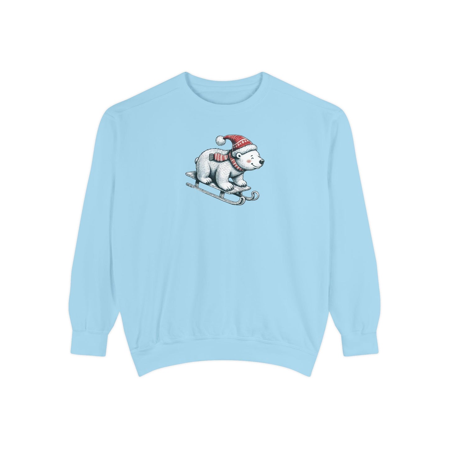 Let It Snow Polar Bear Comfort Colors Sweatshirt