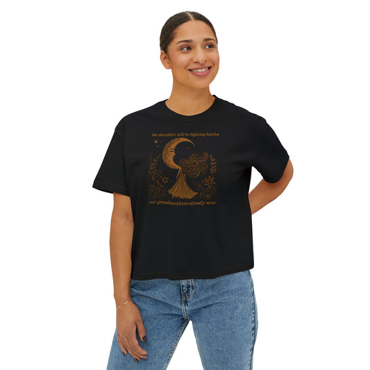Grandmothers Battles Boxy Tee | Feminist Comfort Colors Shirt