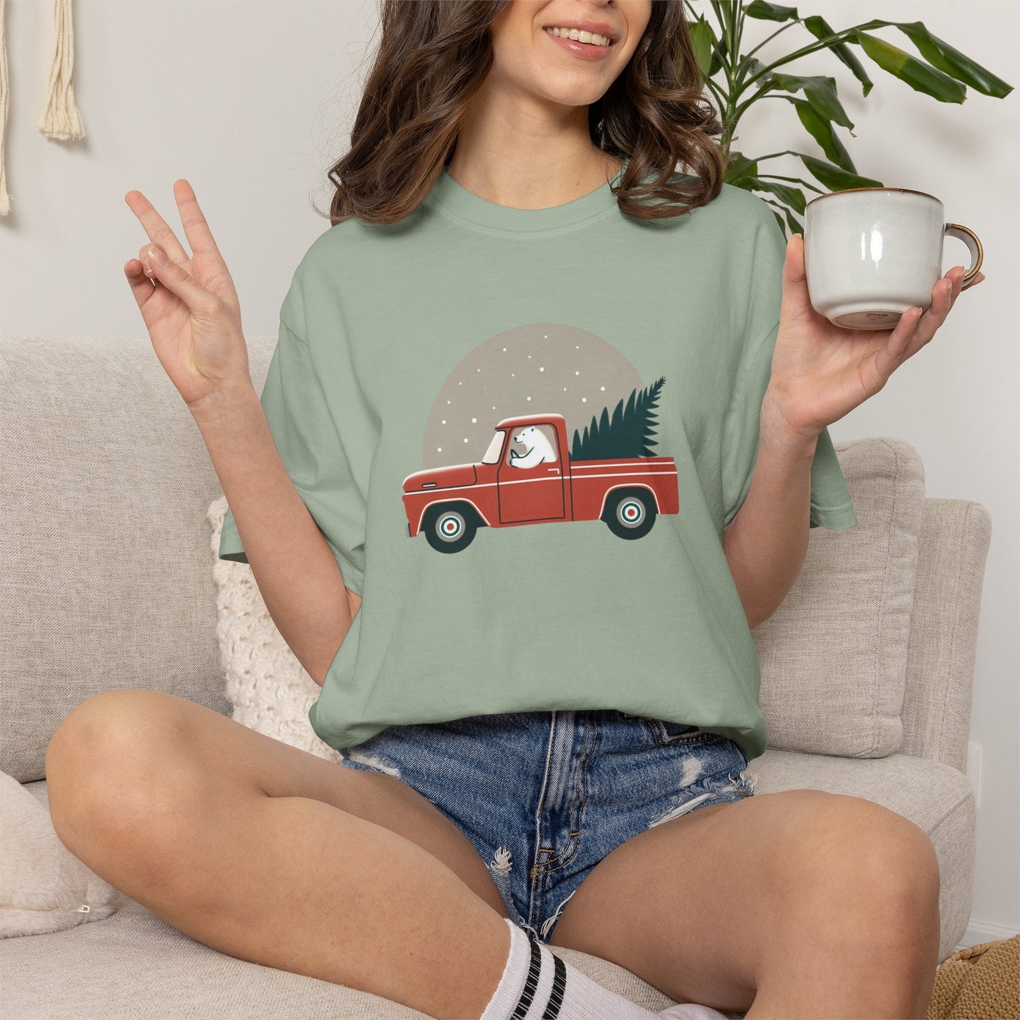 Vintage Polar Bear Christmas Truck Tee