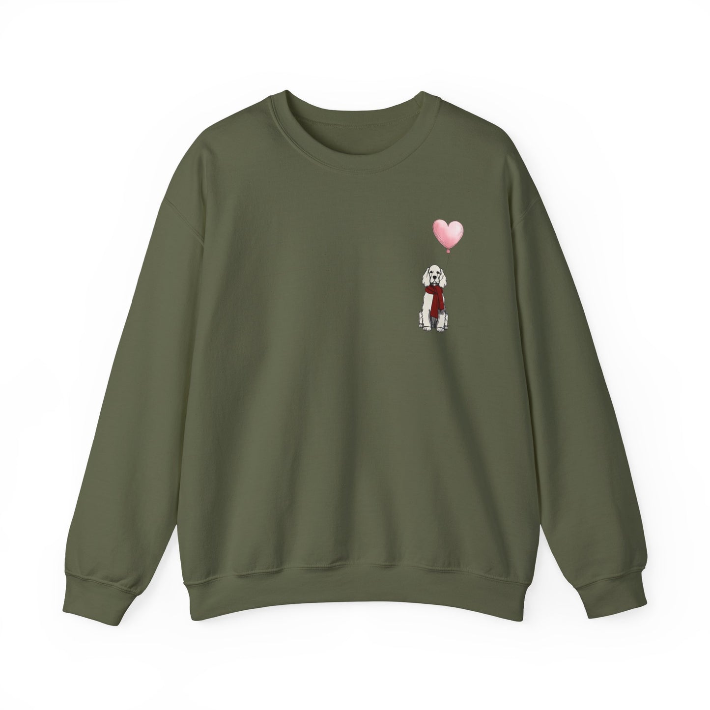 Cocker Spaniel with Heart Balloon Sweatshirt