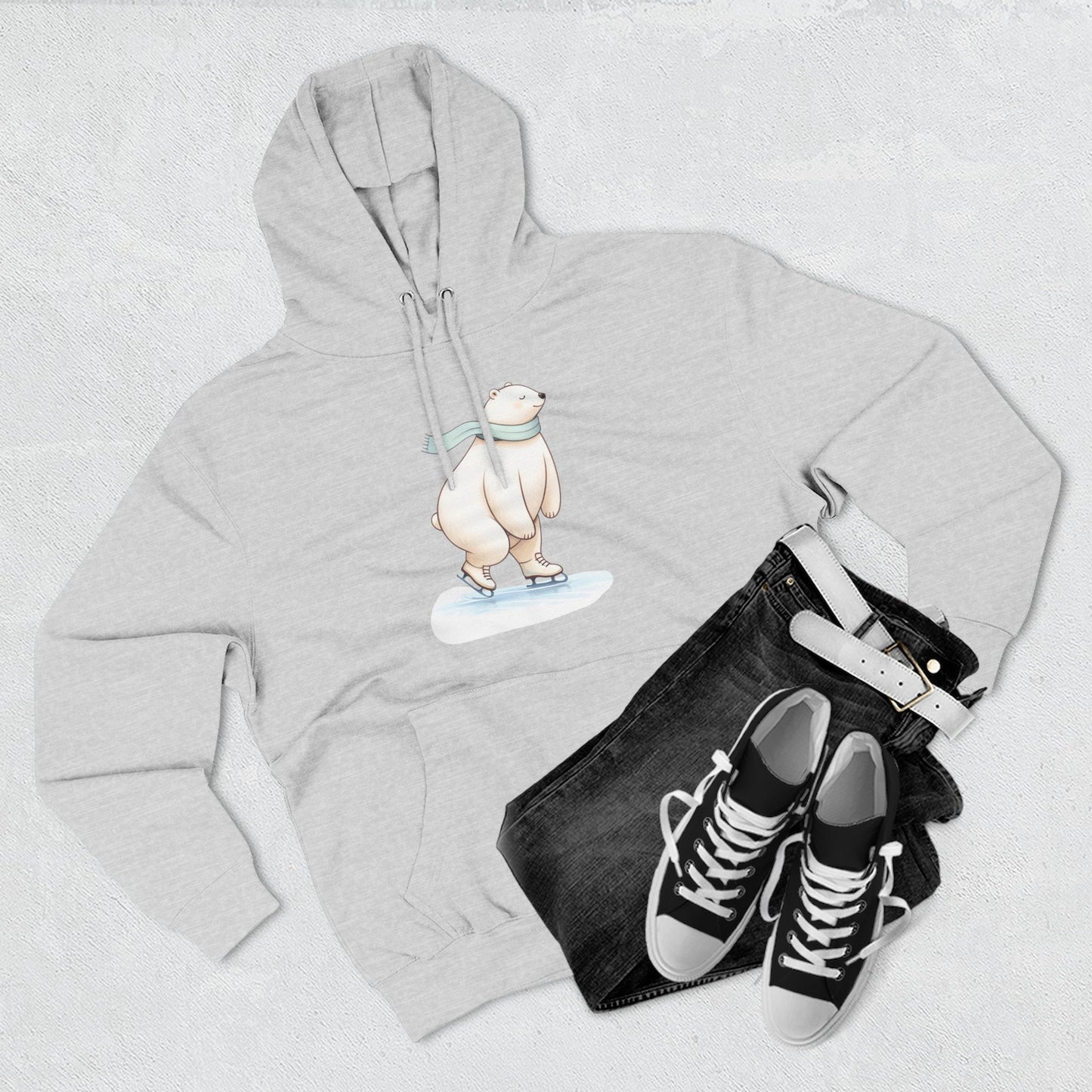 Ice Skating Polar Bear Hoodie