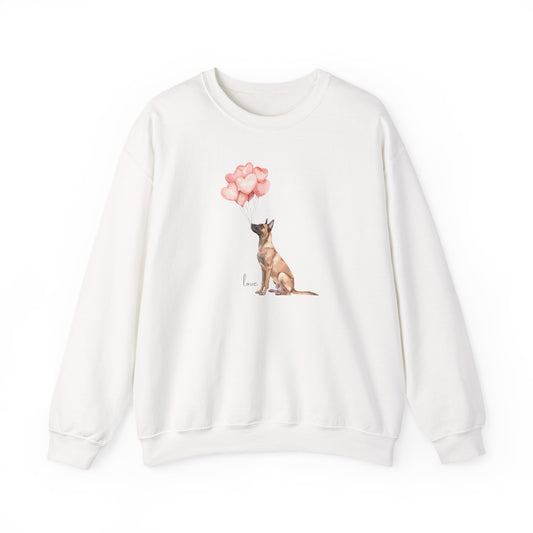 Heart Balloons Malinois Sweatshirt | Pet Den Edition