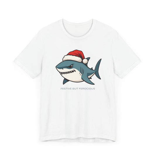 Festive but Ferocious Shark Christmas T-Shirt