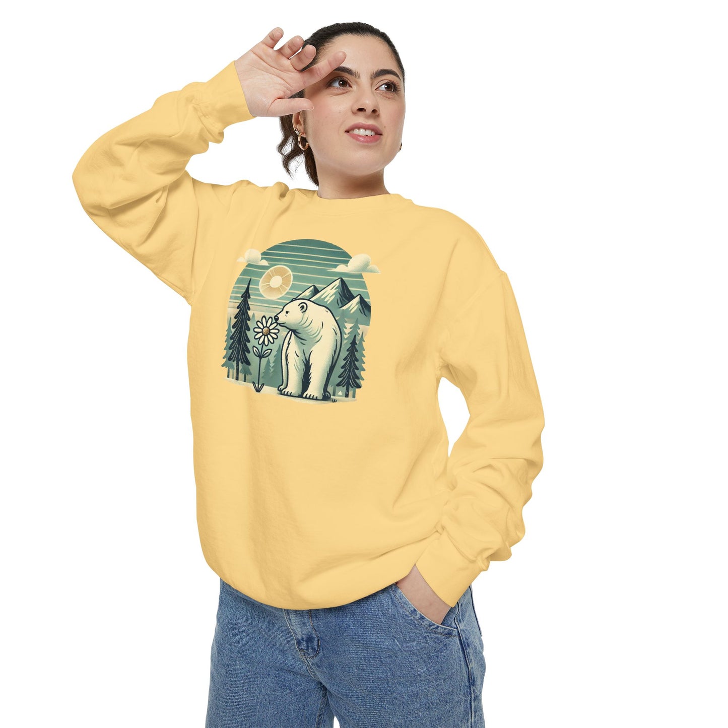Pine & Daisy Polar Bear Comfort Colors Sweatshirt