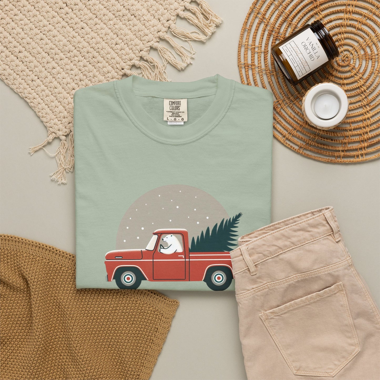 Vintage Polar Bear Christmas Truck Tee