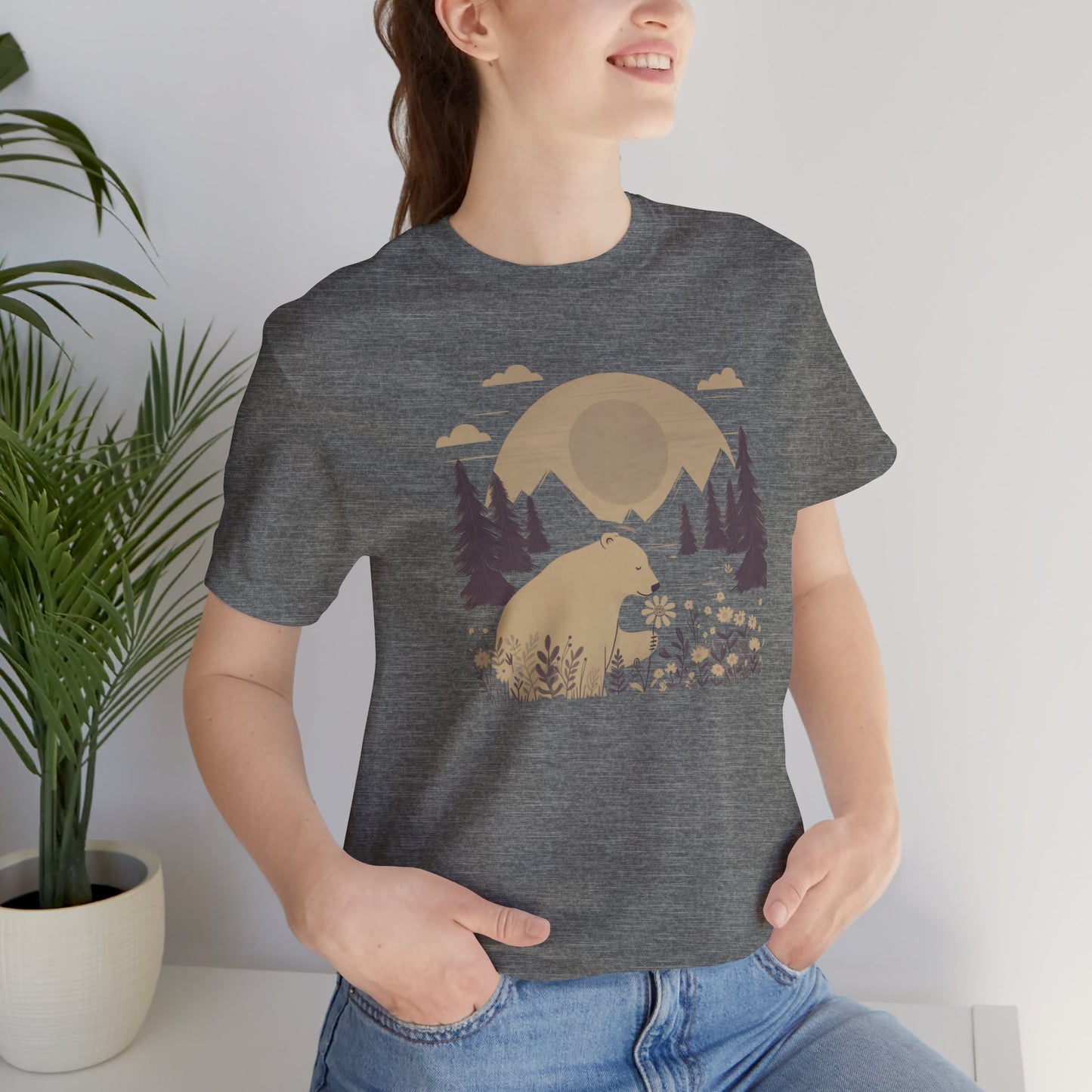 Nature's Kindness Bear Tee – Peaceful Forest Flower Scene - Stompy Paws