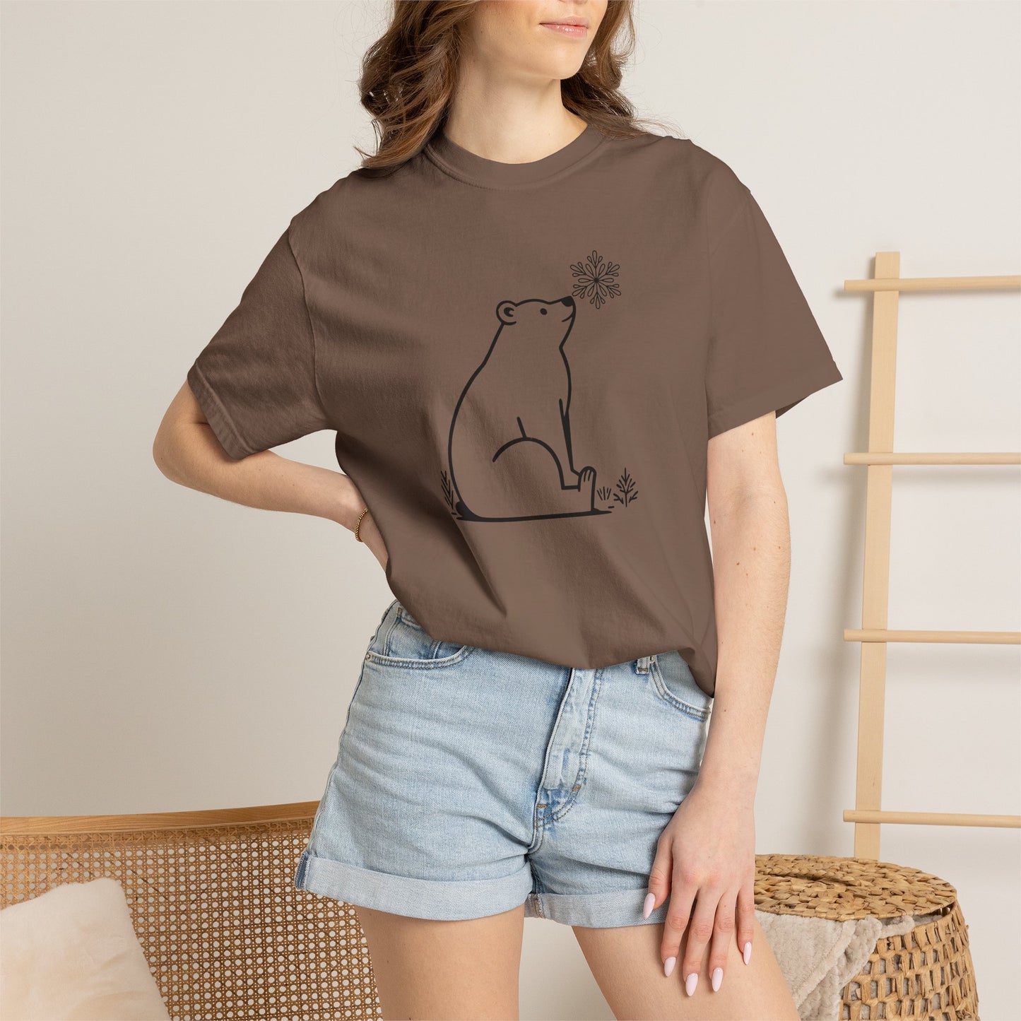 Comfort Colors Polar Bear Snowflake Tee