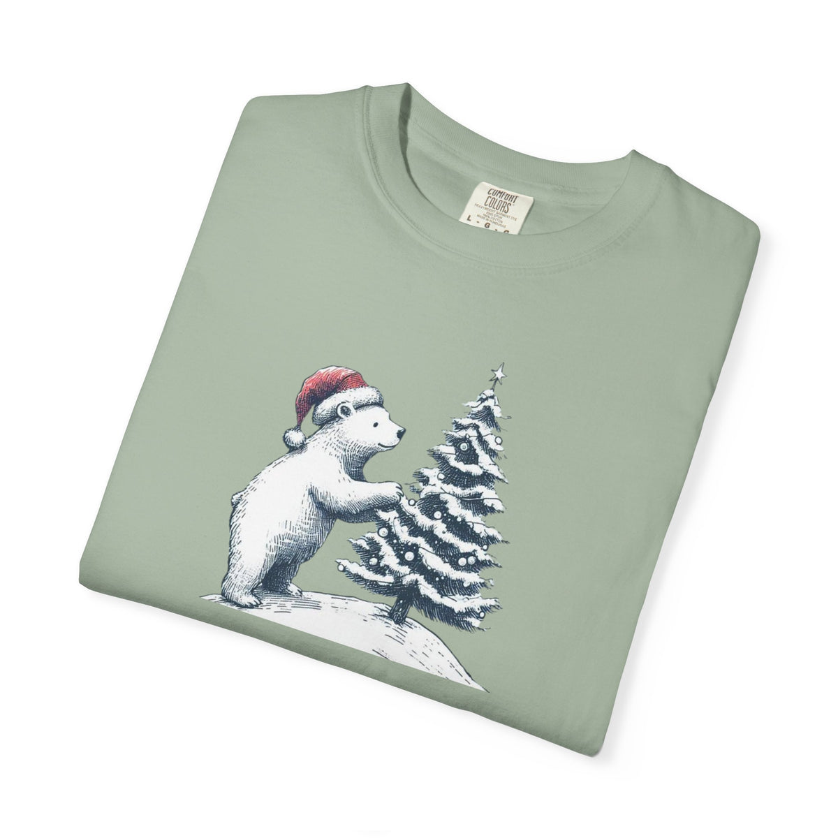 Polar Bear Christmas T-Shirt | Christmas Tree Comfort Colors Tee