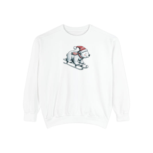 Let It Snow Polar Bear Comfort Colors Sweatshirt