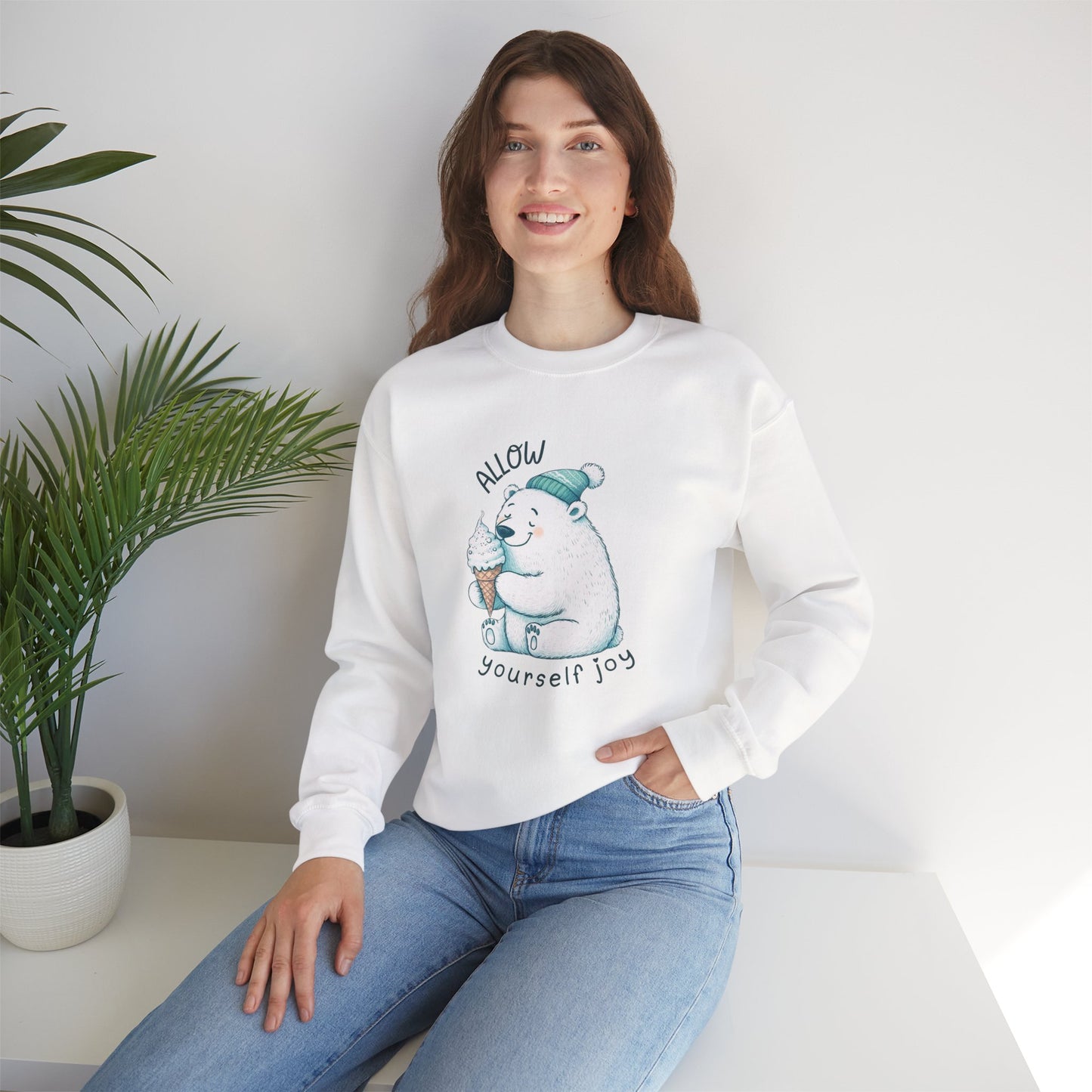 Allow Yourself Joy Polar Bear Sweatshirt