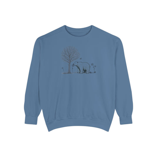 Wildflower Polar Bear Sketch Comfort Colors Sweatshirt