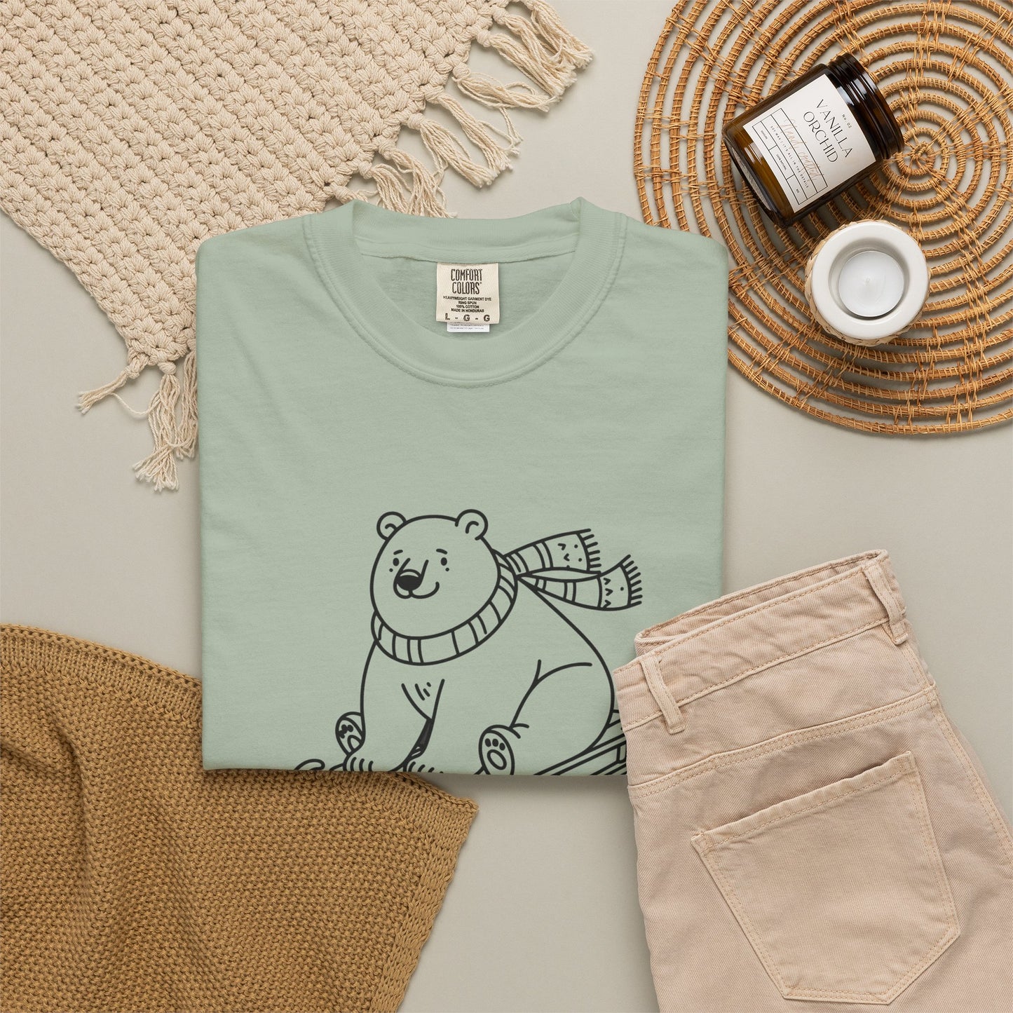 Polar Bear Sledding Comfort Colors Tee