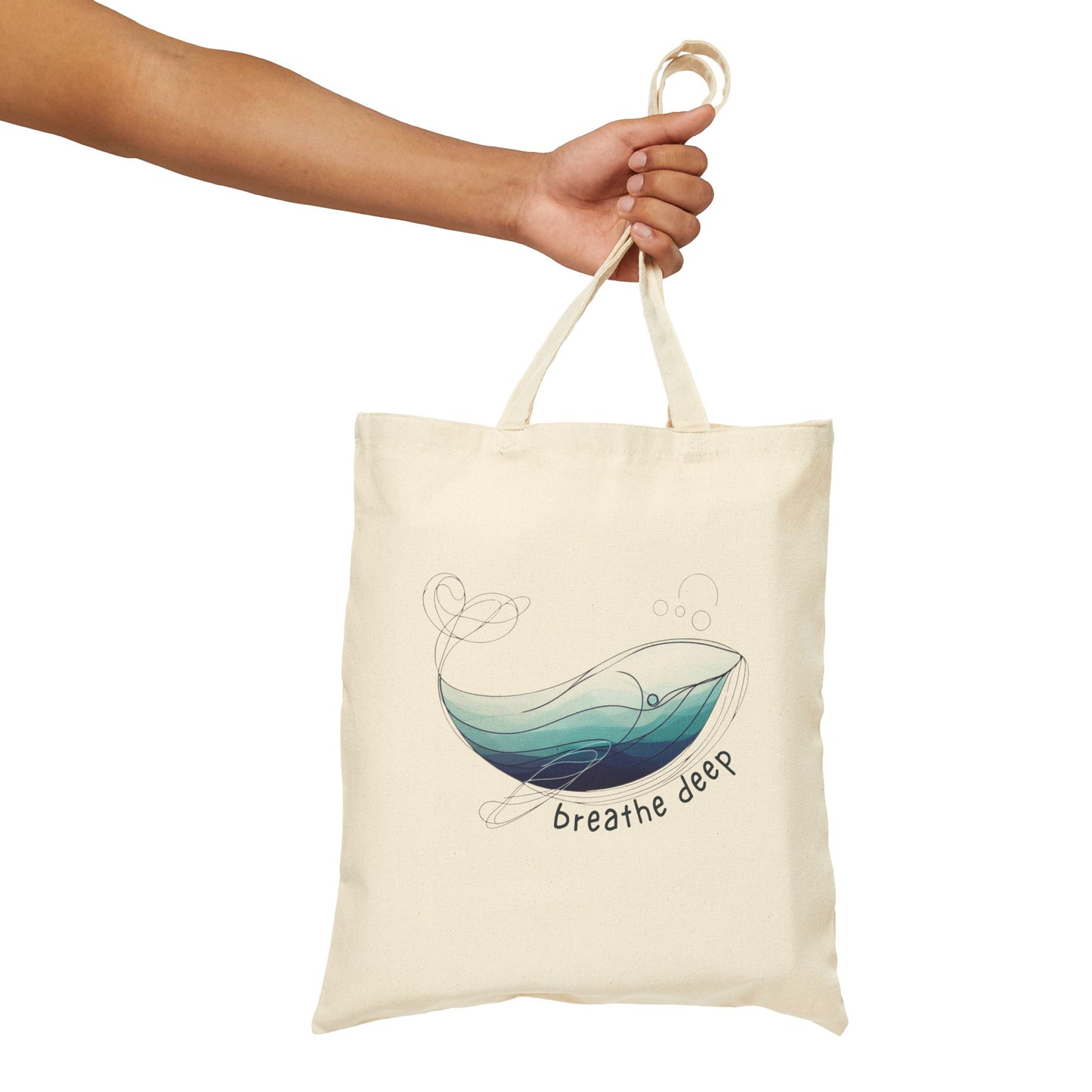 Breathe Deep Whale Tote Bag