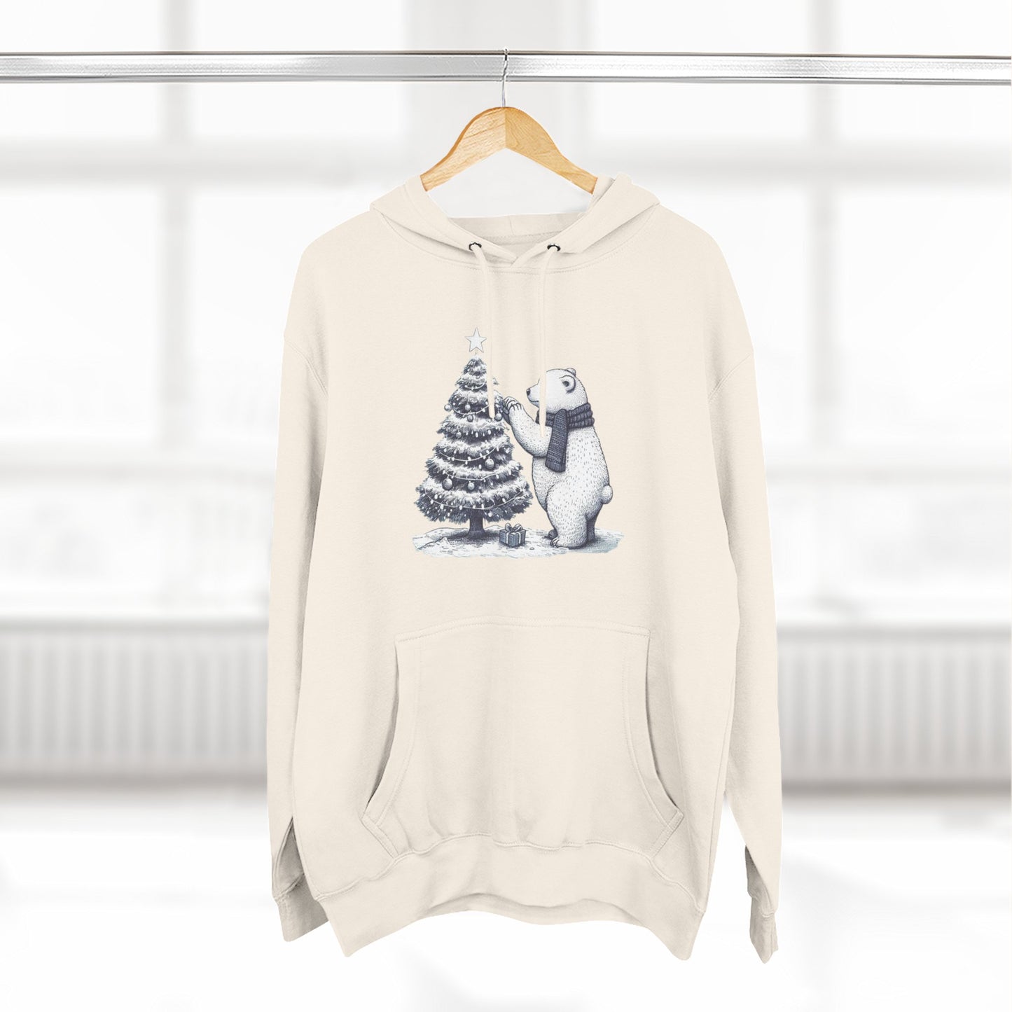 Vintage Polar Bear Christmas Tree Hoodie