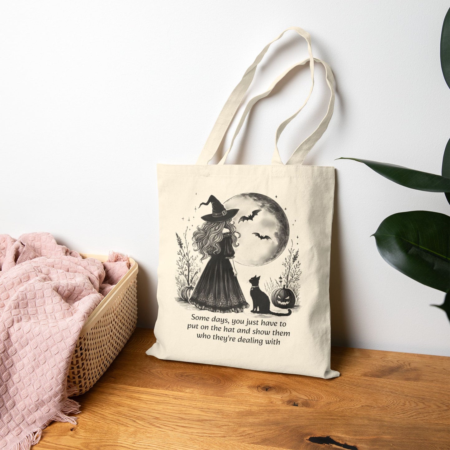 Put on the Hat Witch Tote Bag Feminist Empowerment Halloween Witchlight Tote
