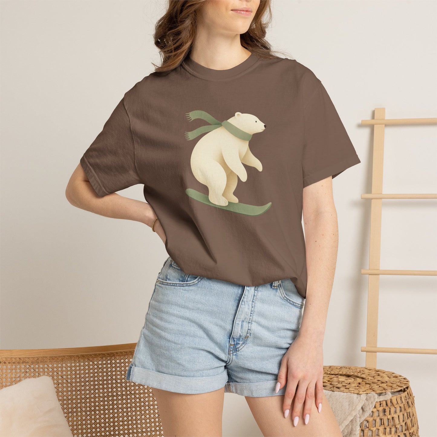 Comfort Colors Polar Bear Snowboard Tee