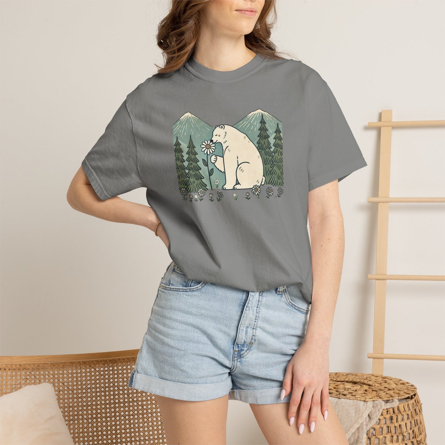 Wildflower Polar Bear Comfort Colors Tee