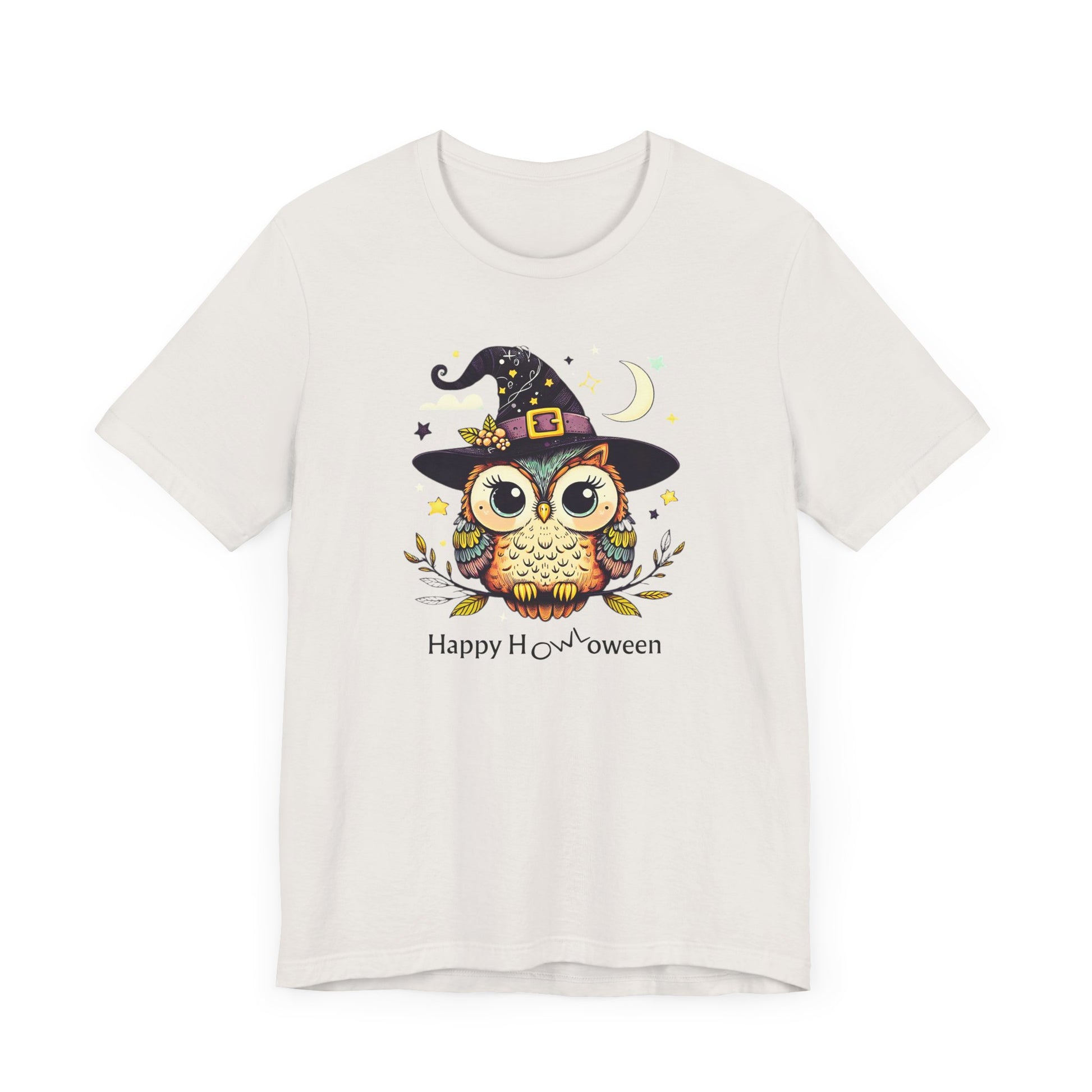 Happy Howloween owl Halloween t-shirt – cute witchy fall graphic tee by Stompy Paws