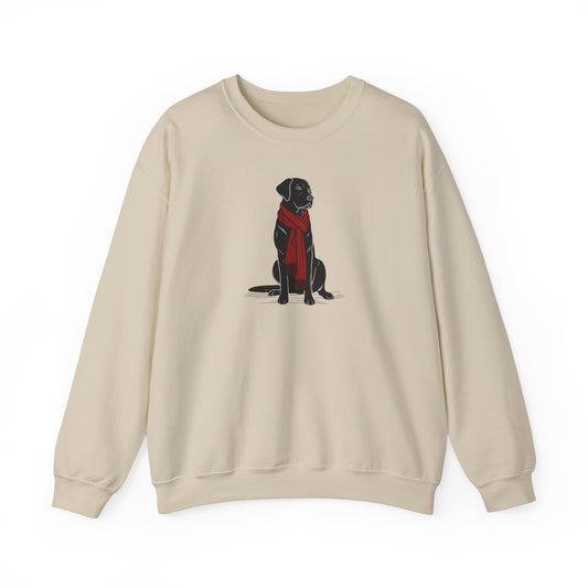 Black Lab Scarf Premium Sweatshirt | Cozy Den Edition