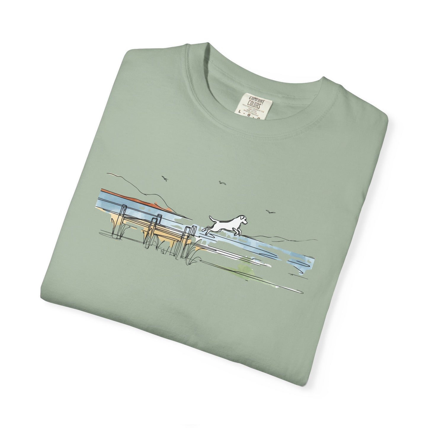 Watercolor Lake Dog Tee