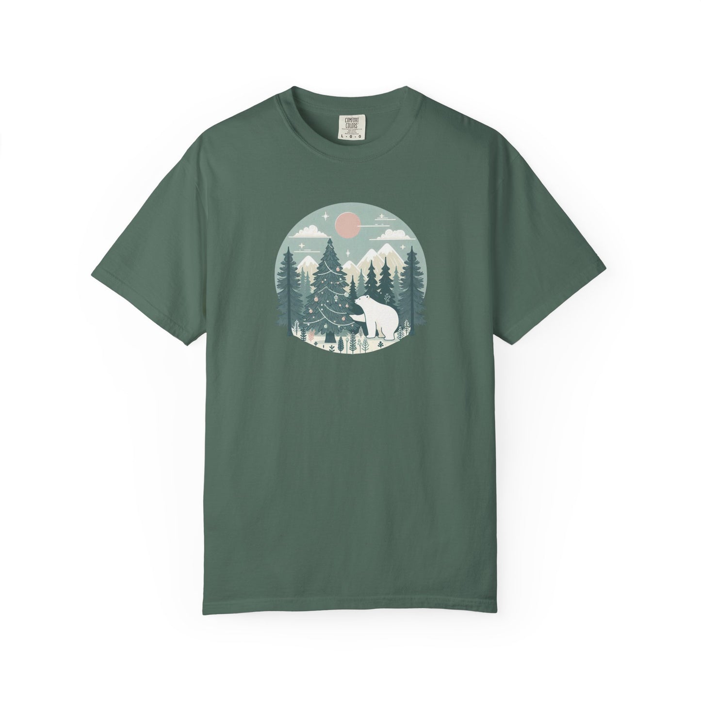 Winter Forest Polar Bear Comfort Colors Tee