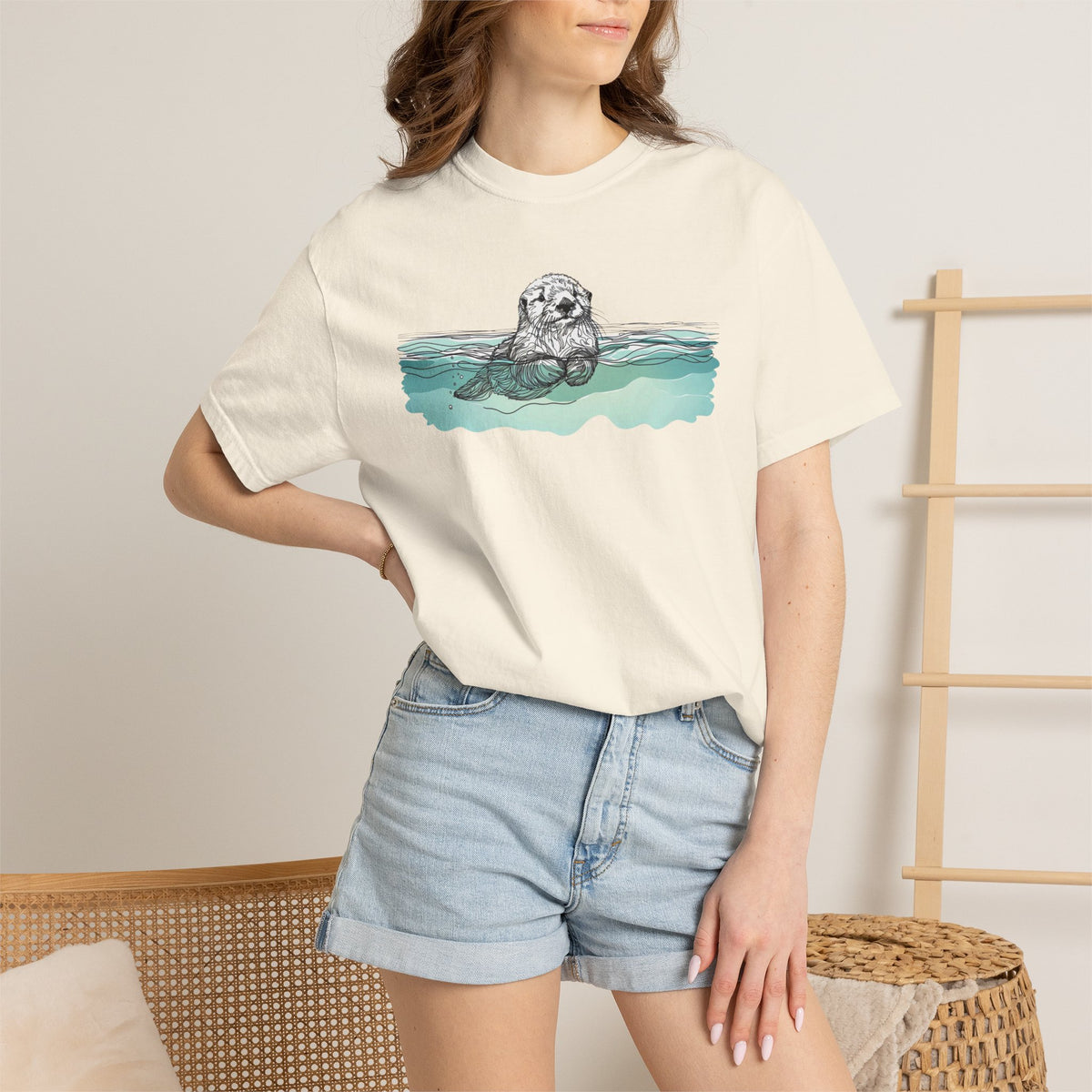 Sea Otter T-Shirt | Otter in the Water Comfort Colors Tee