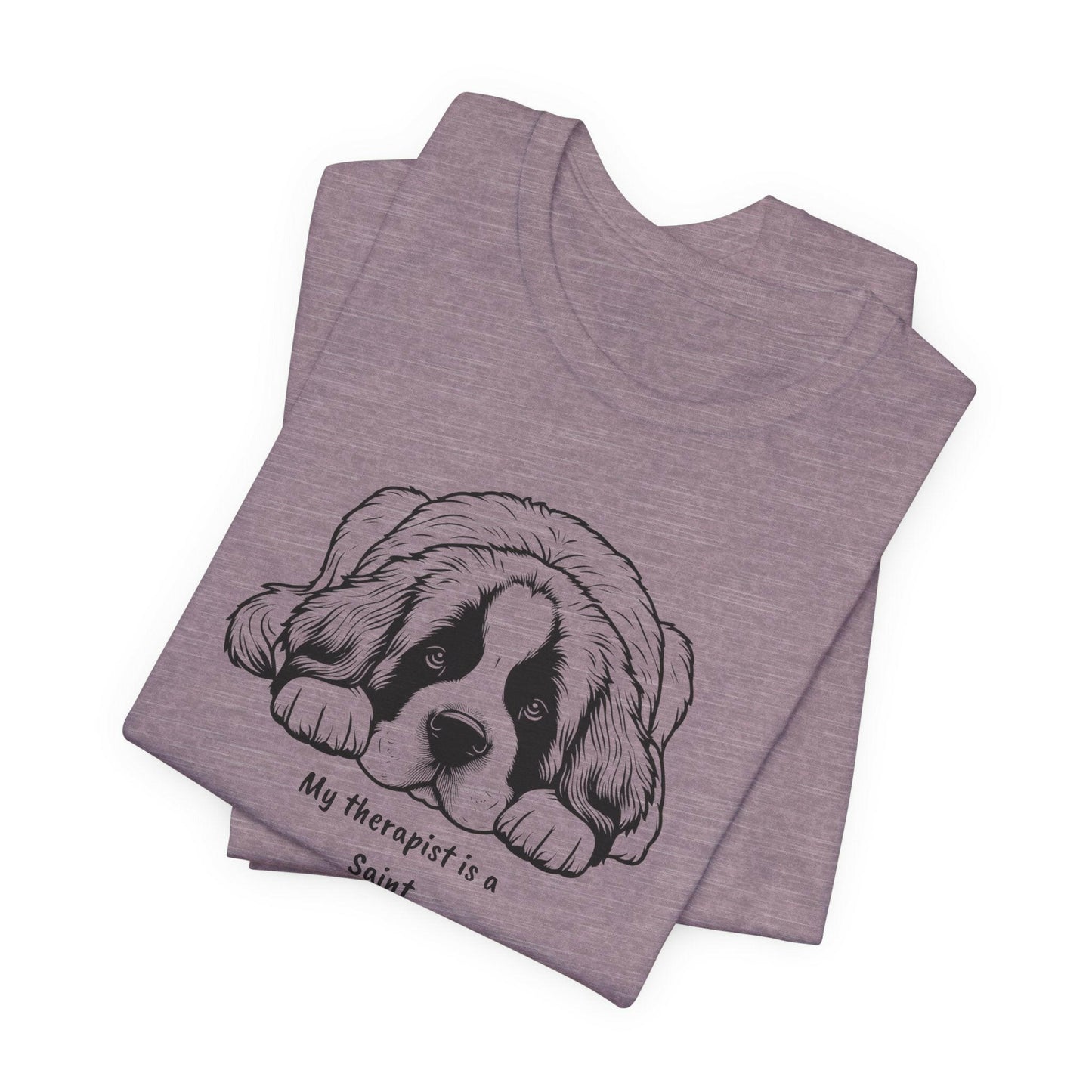 Saint Bernard Dog Tee  - 'My therapist is a Saint' Dog Graphic Shirt