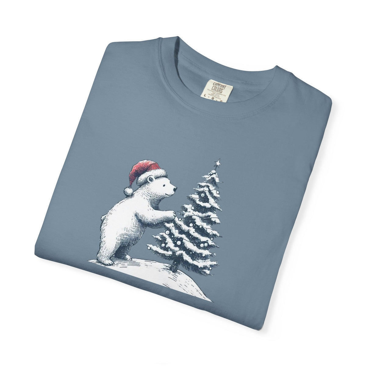 Polar Bear Christmas T-Shirt | Christmas Tree Comfort Colors Tee