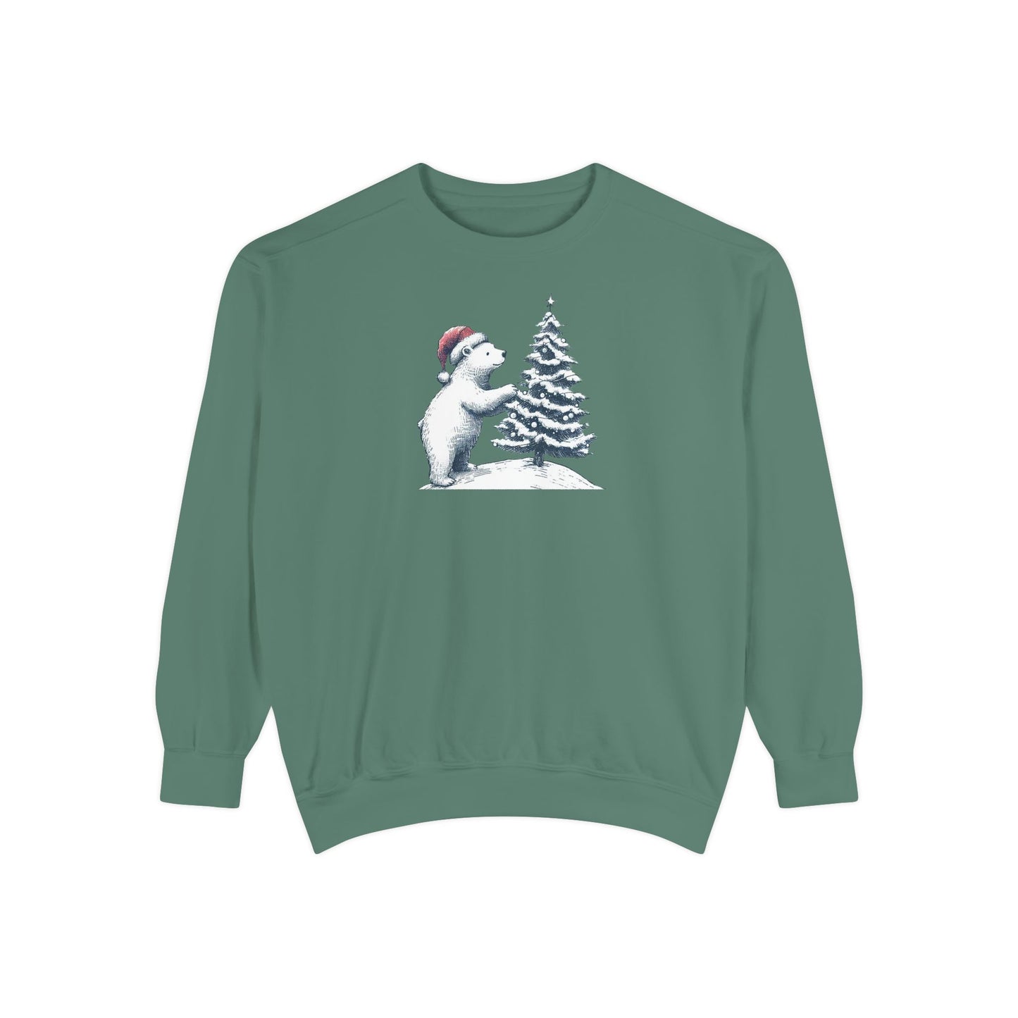 Comfort Colors Polar Bear Christmas Tree Tee