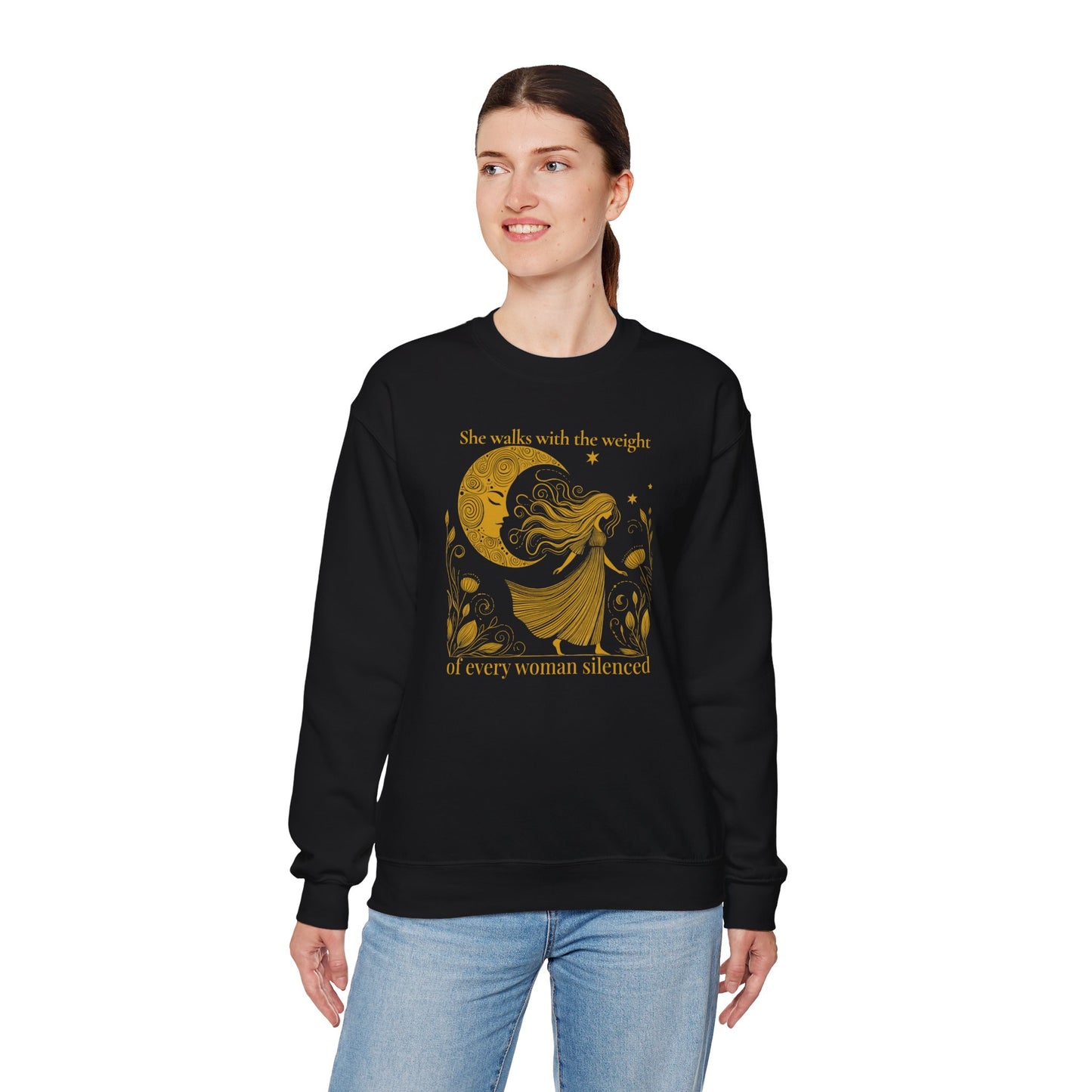 She Walks With the Weight Sweatshirt – Gold Edition