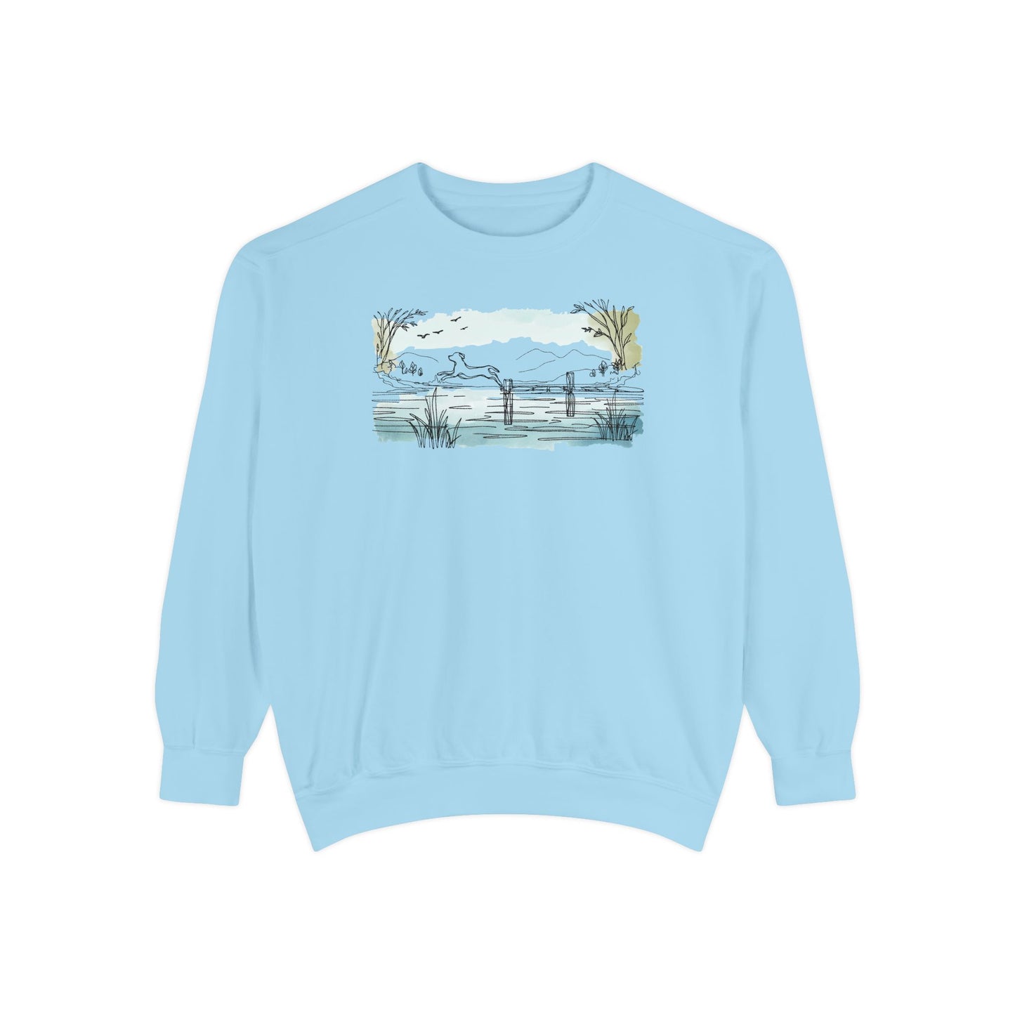 Lake Leap Dog Watercolor Tee